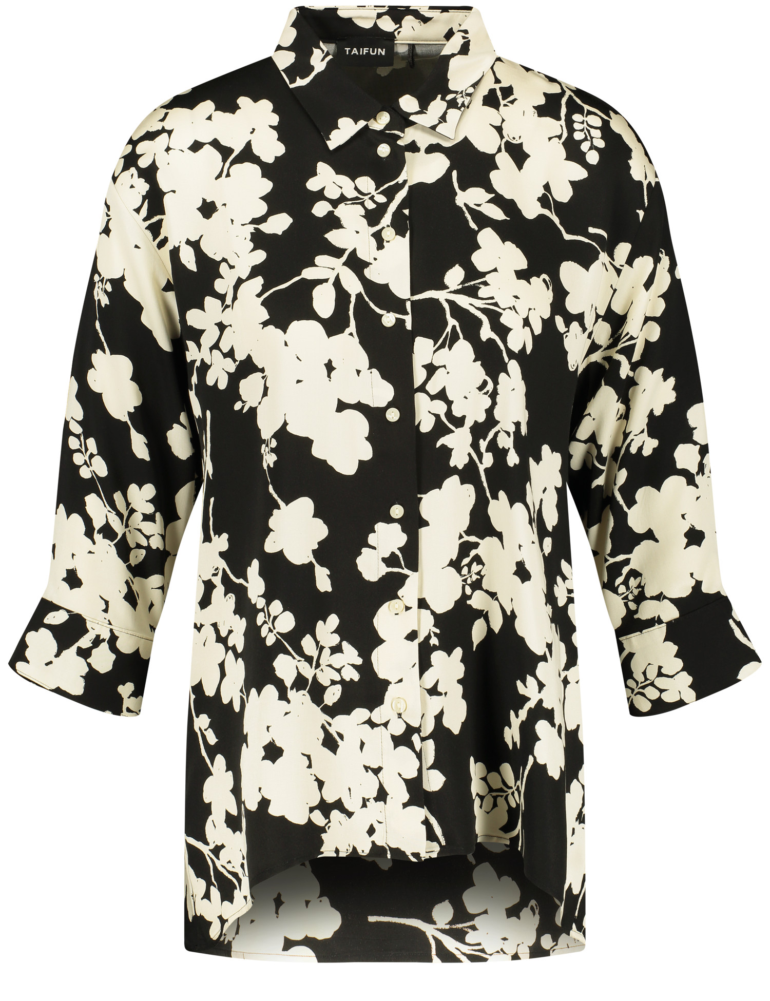 Long-Bluse aus Viskose mit floralem Print