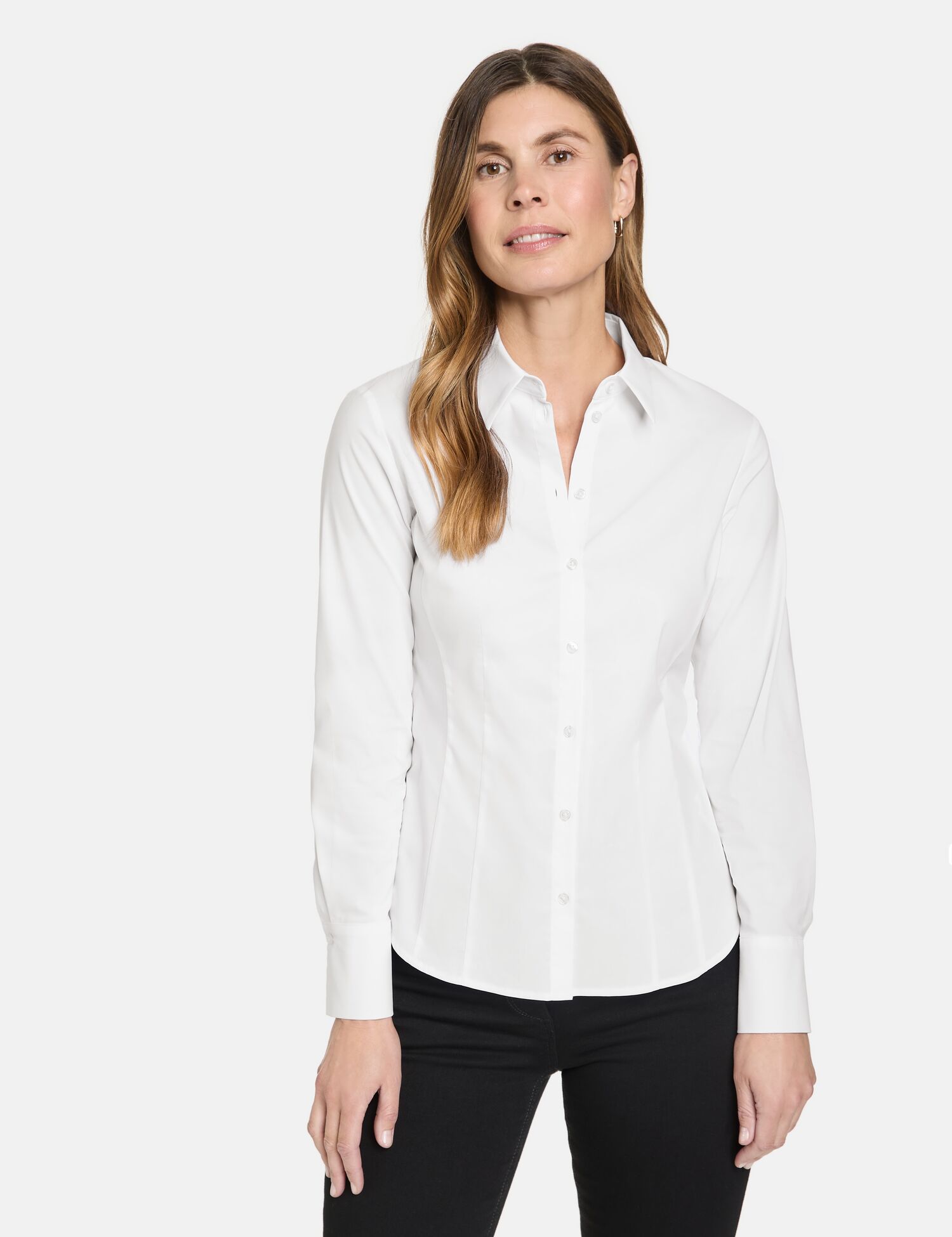 Klassische Hemdbluse aus elastischem Baumwoll-Mix
