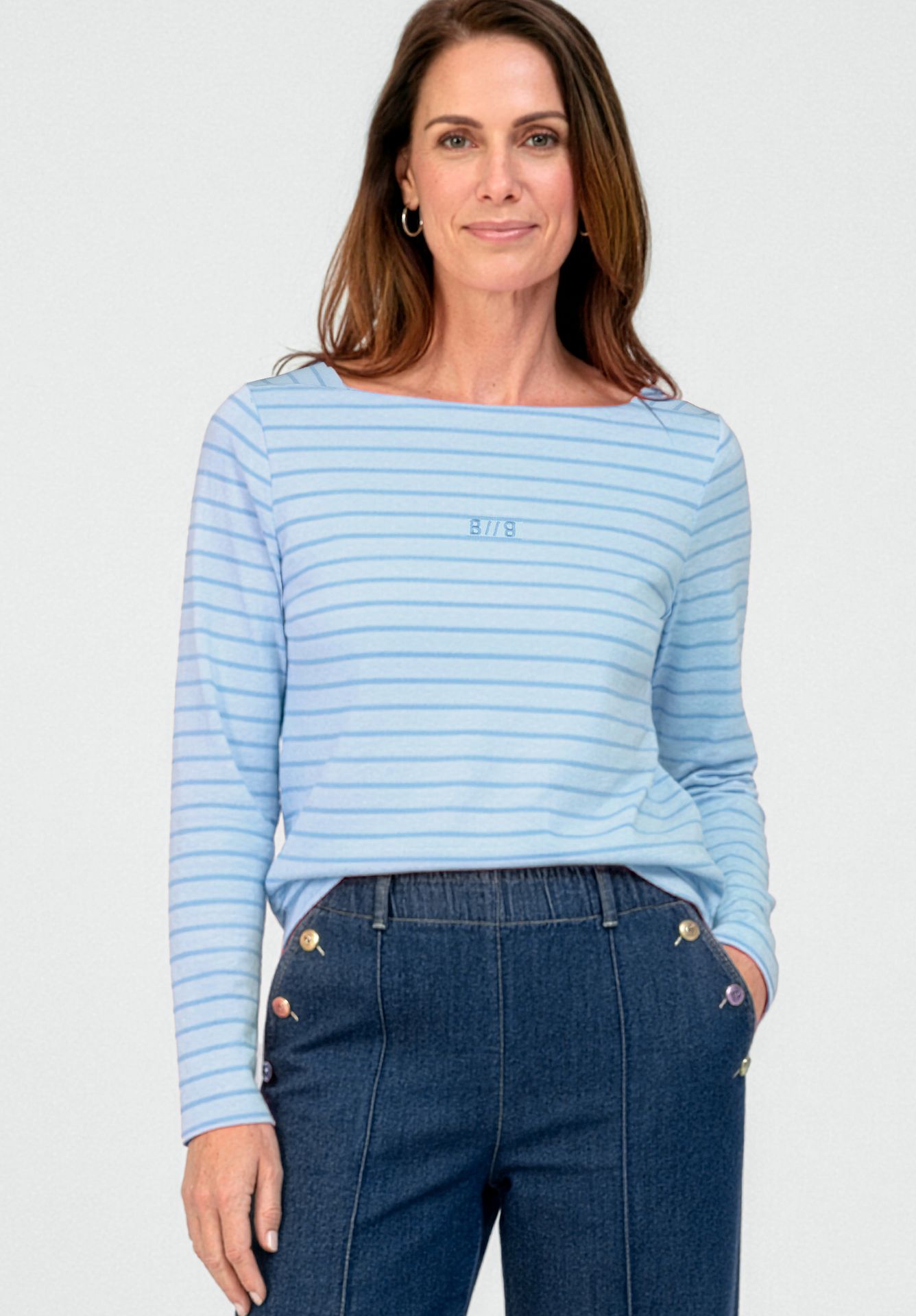 Langarm-Shirt "LOTTA" im tonigen Ringelmuster aus reiner Baumwolle