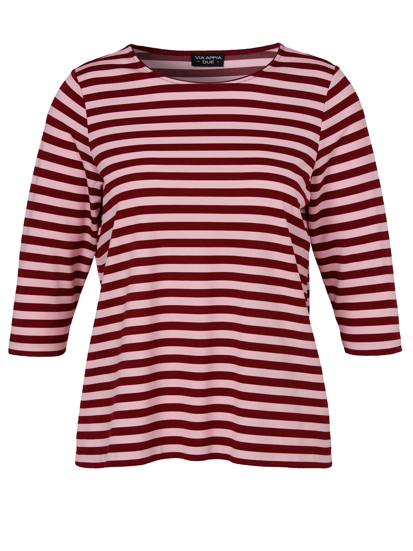 Ringel-Shirt mit 3/4 Arm aus Viskose-Mix