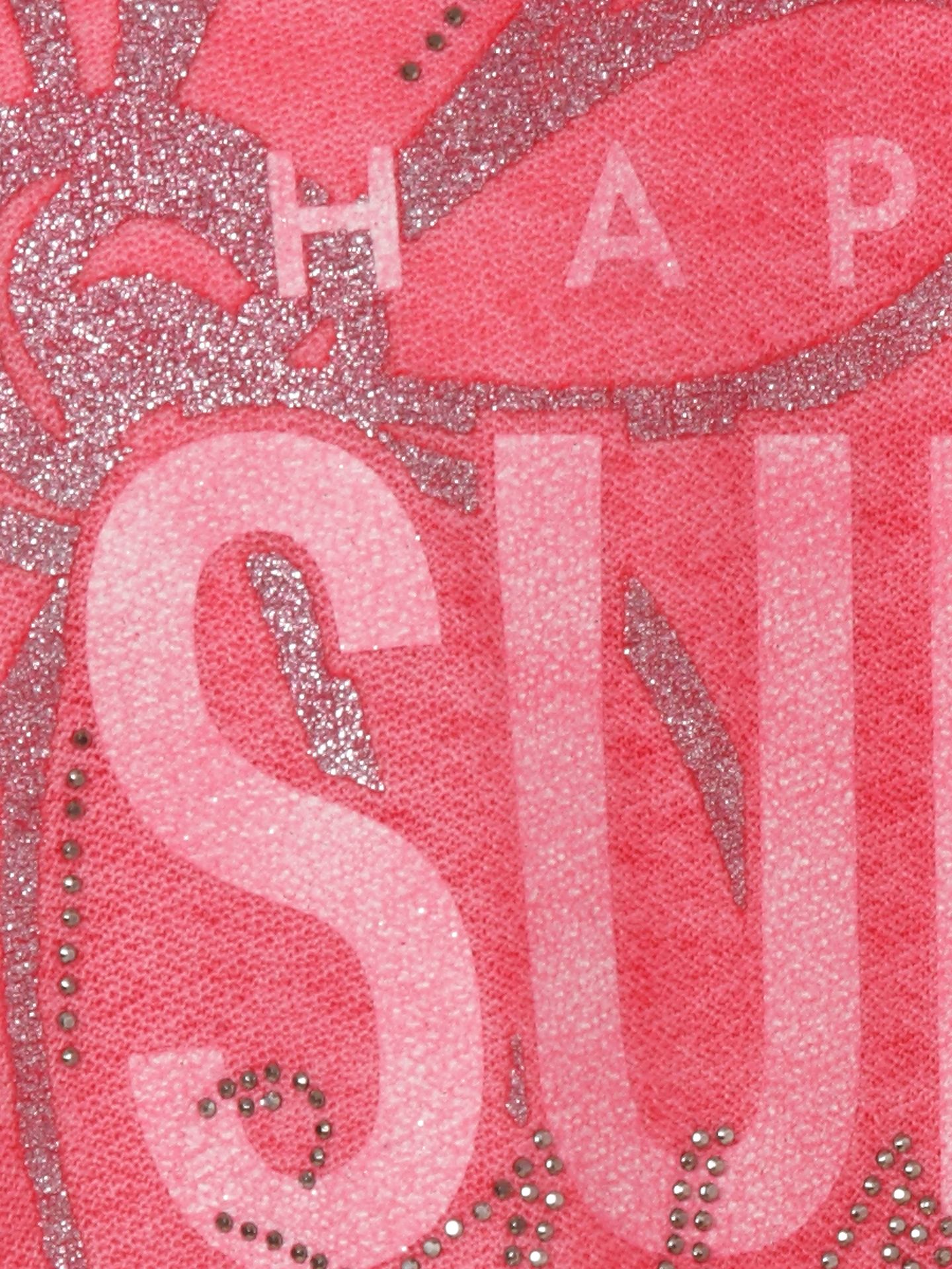 modisches T-Shirt mit Wording-Front-Print aus Baumwoll-Modal-Mix