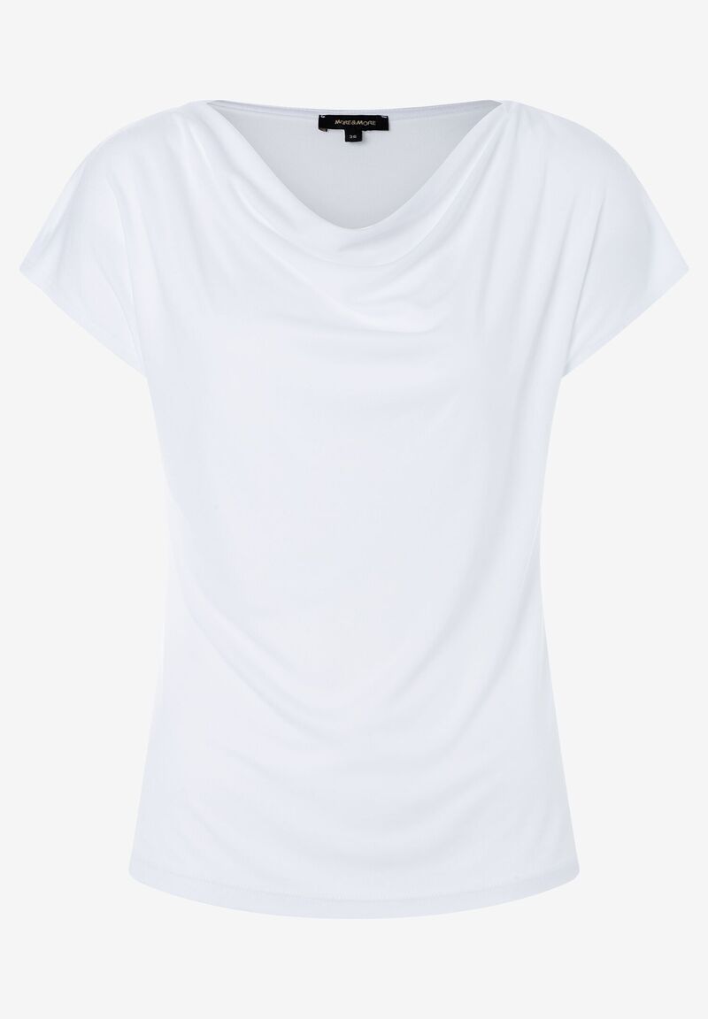 uni Shirt mit Wasserfall-Ausschnitt aus fließender Viskose