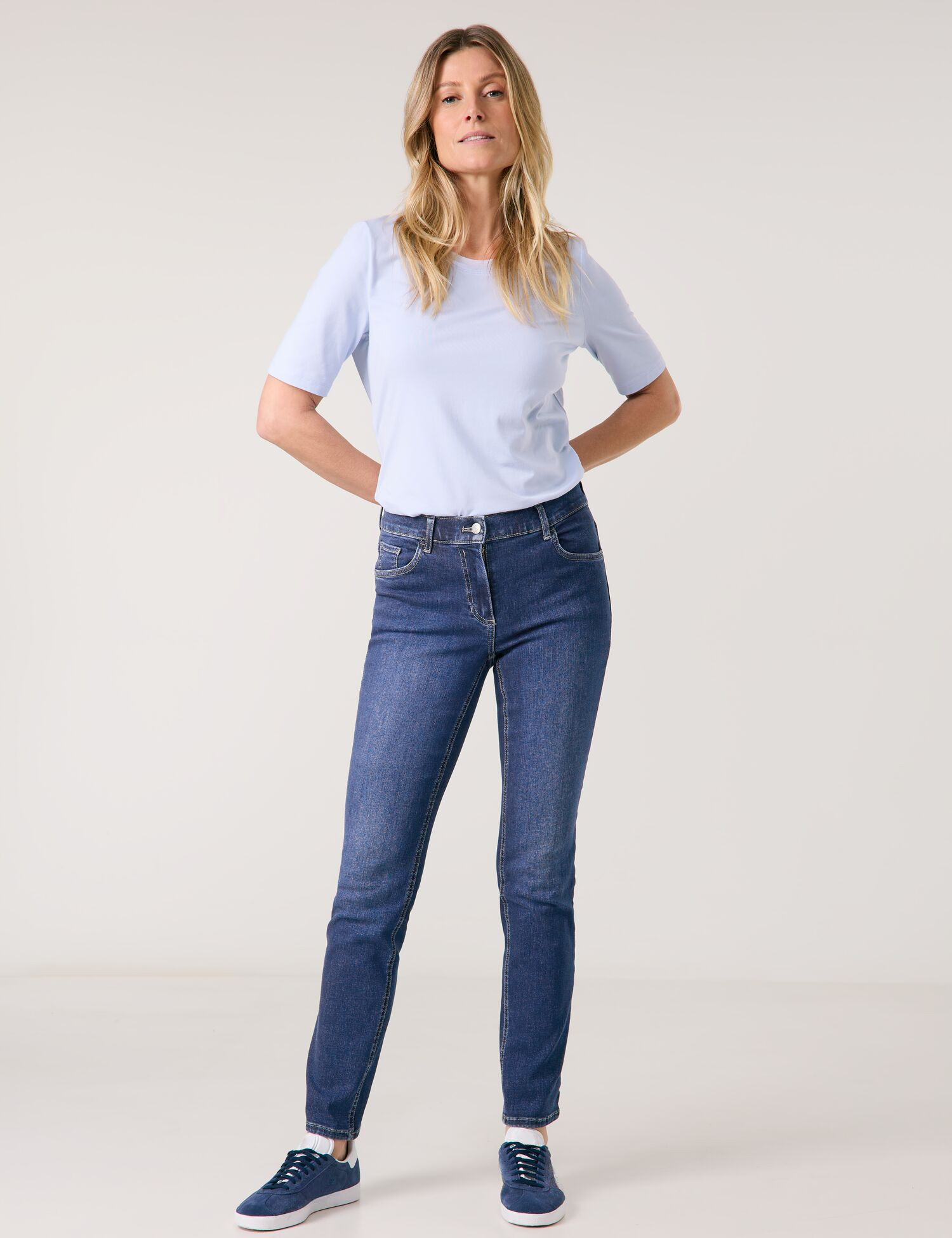 5-Pocket Jeans ALIS꞉SA SLIM STRAIGHT Kurzgröße