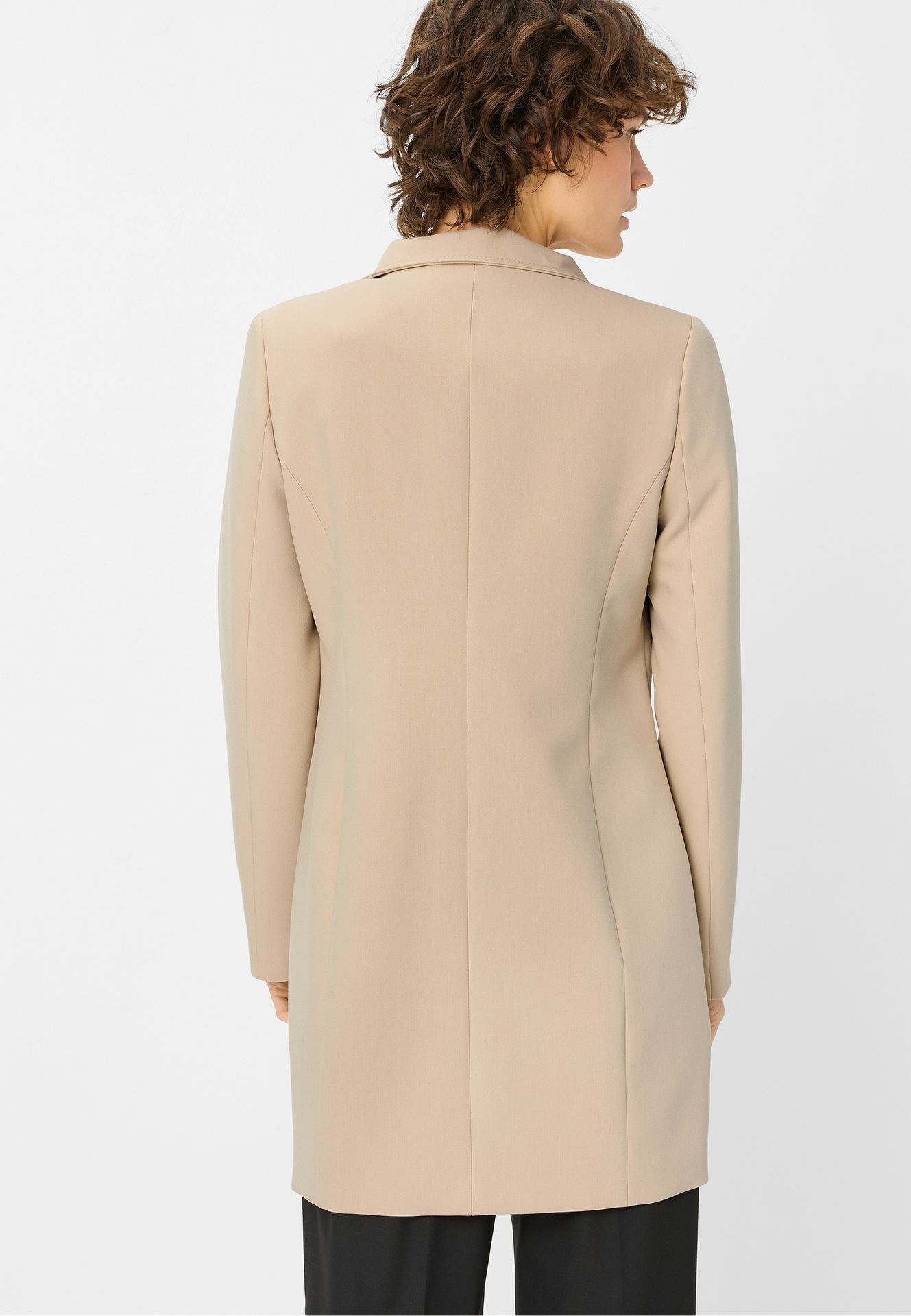 feiner gewebter Kurzmantel mit Viskose-Anteil und Stehkragen