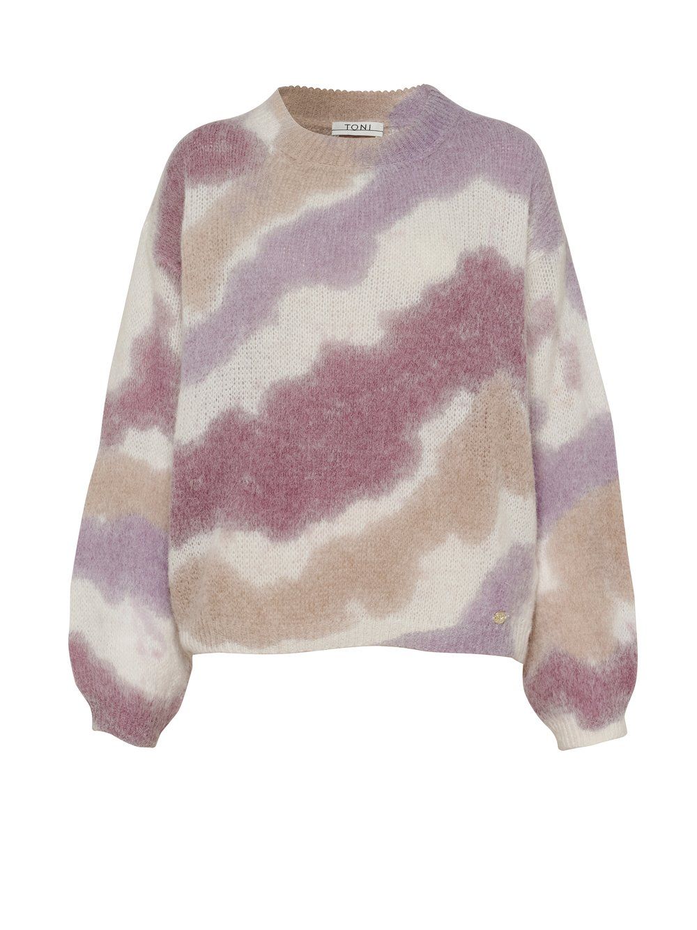 flauschiger Pullover mit Alpaka- und Woll-Anteil im Camouflage-Muster