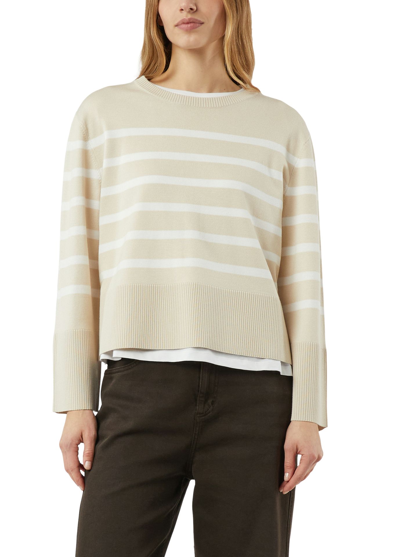 Strickpullover mit Block-Ringel aus Viskose-Mix