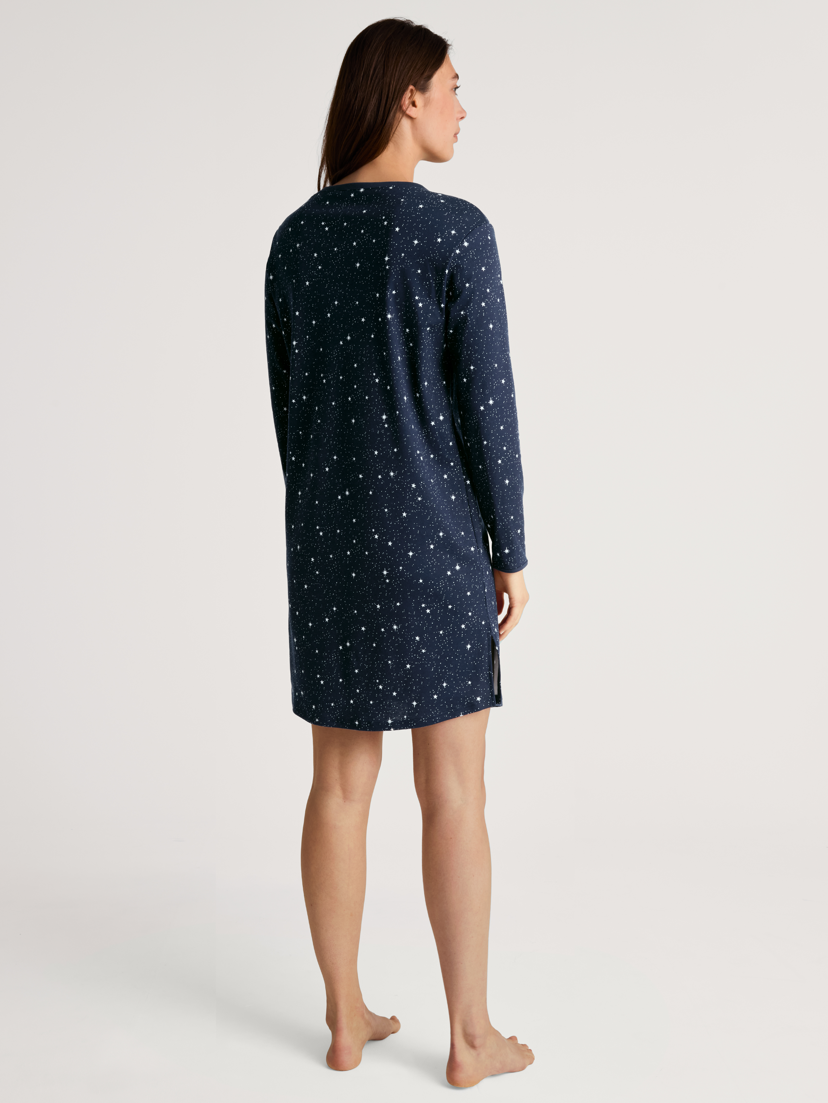 Damen-Sleepshirt
  mit Allover Minimal Print aus Baumwoll