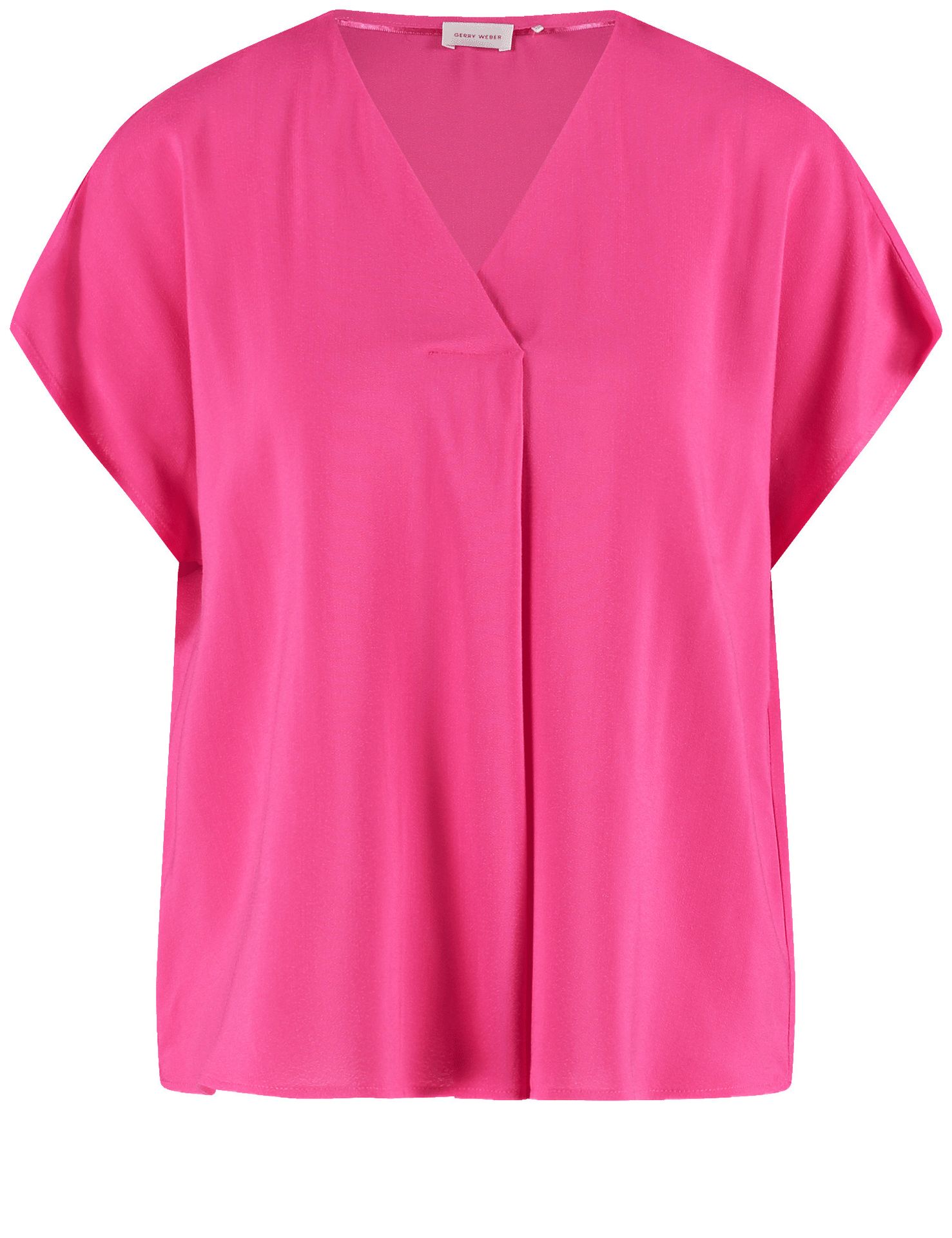uni Blusenshirt mit aufspringender Falte aus reiner Viskose