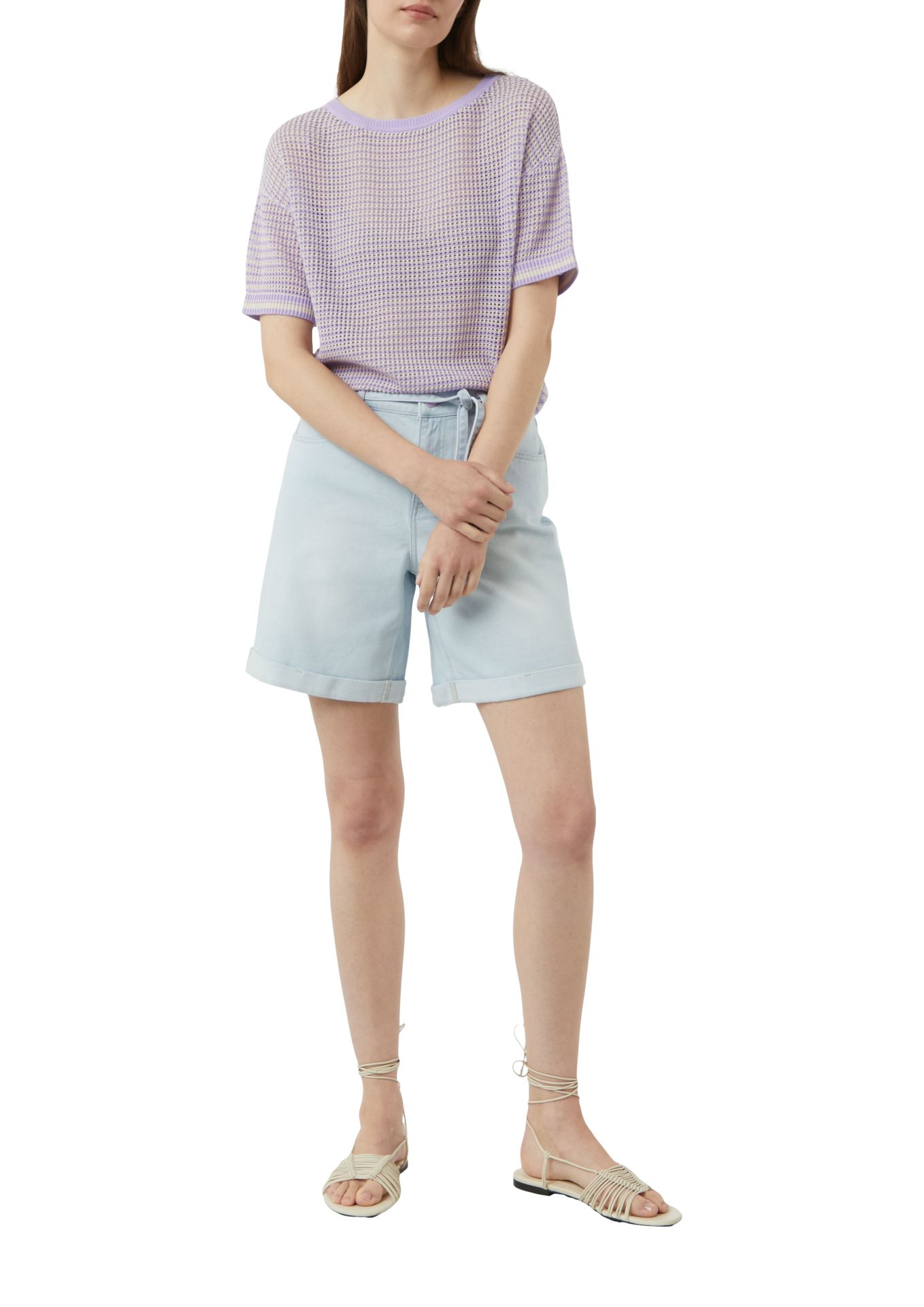 Jeans-Shorts mit Krempelbein