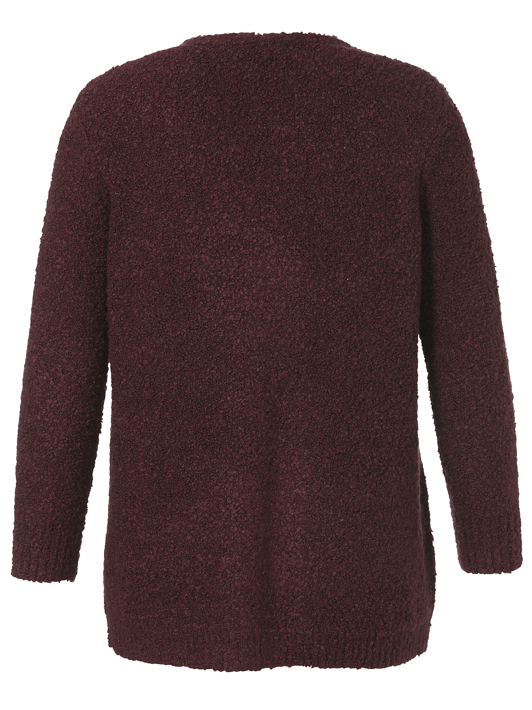 offene Boucle-Strickjacke mit Wollanteil