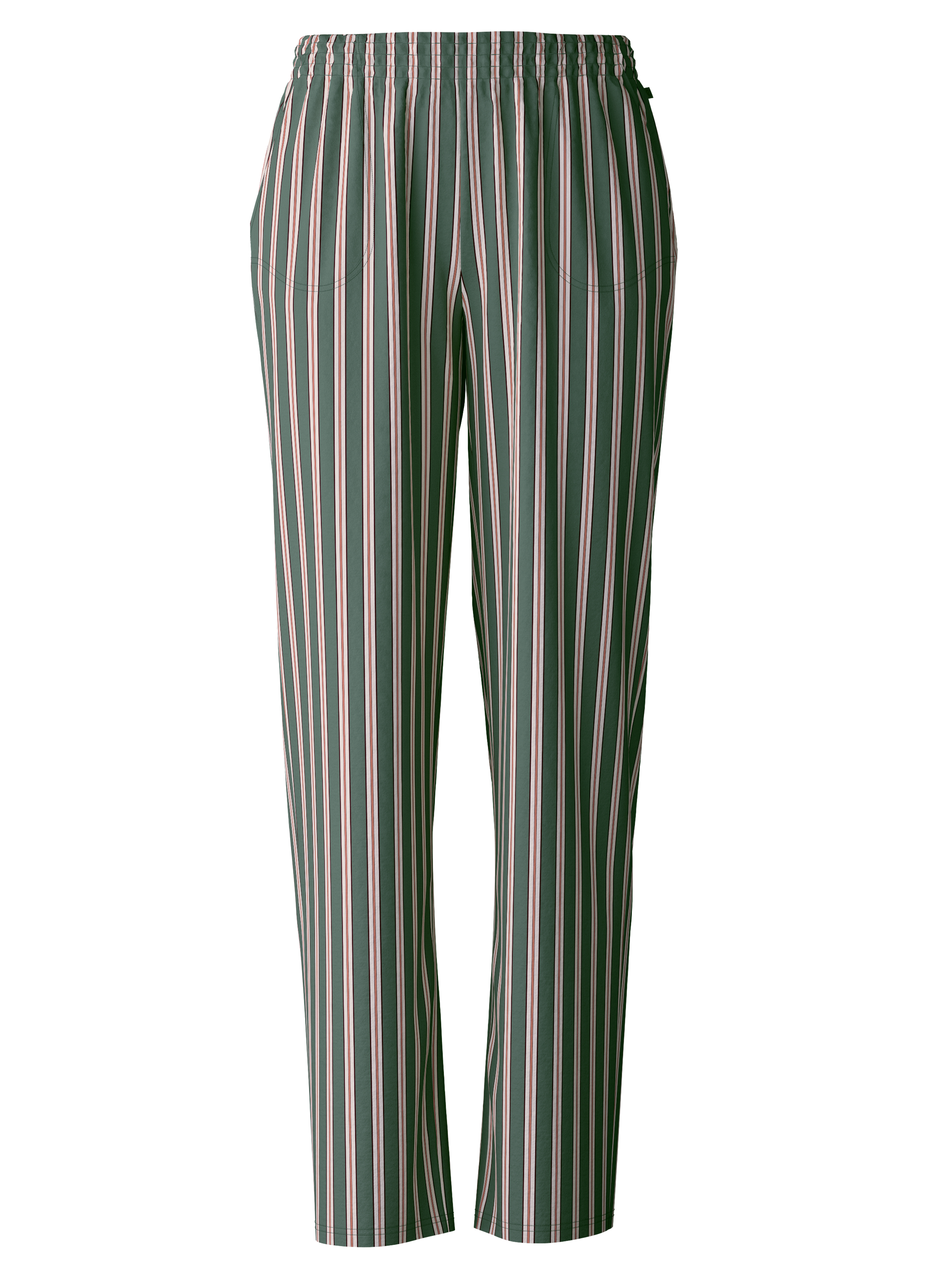 Damen-Lounge-Hose, längs gestreift aus reinem Baumwoll-Jersey