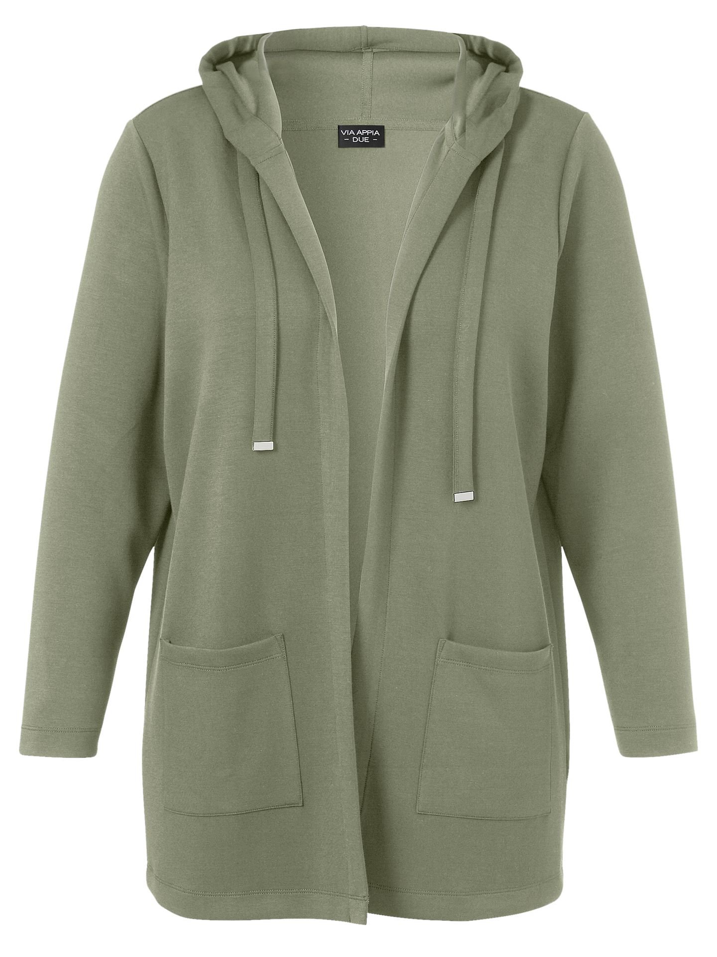 lange Sweat-Jacke mit Kapuze offen aus Viskose-Mix