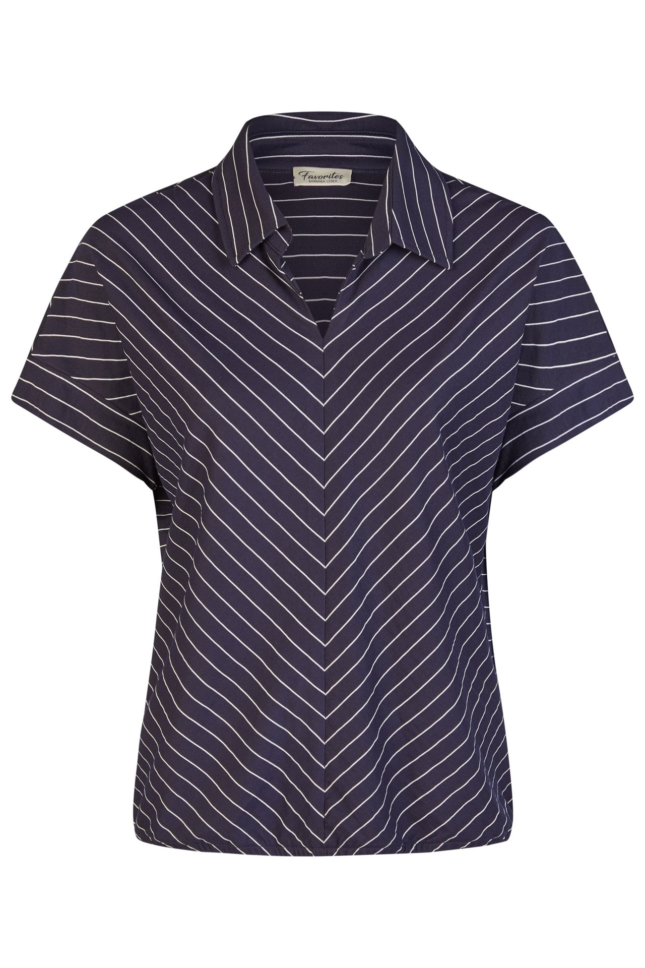 Polo-Shirt mit diagonalem Streifenmuster aus Viskose-Mix
