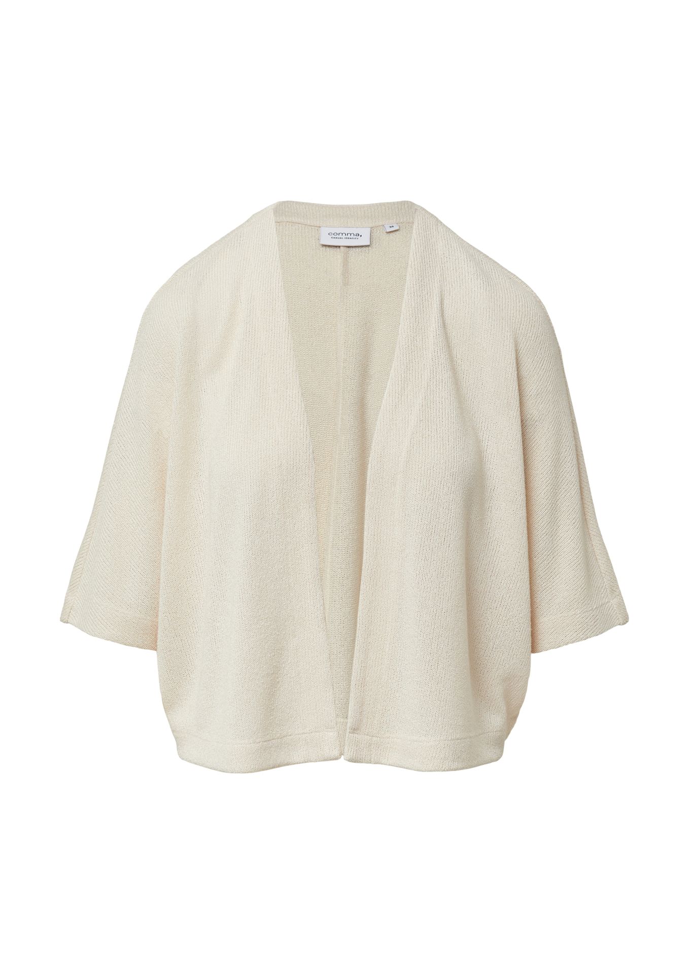 kurzer offener Strick-Cardigan mit Fledermausärmel
