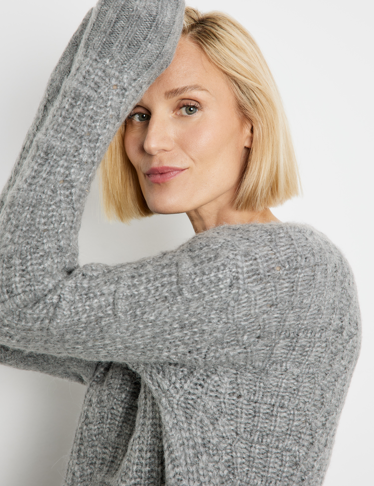 grober Strick-Pullover aus Wolle mit Alpaka