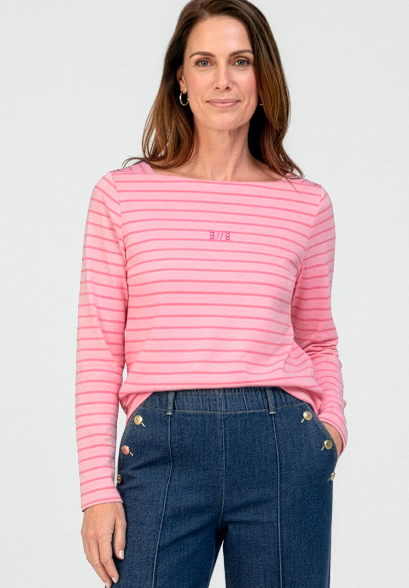 Langarm-Shirt "LOTTA" im tonigen Ringelmuster aus reiner Baumwolle