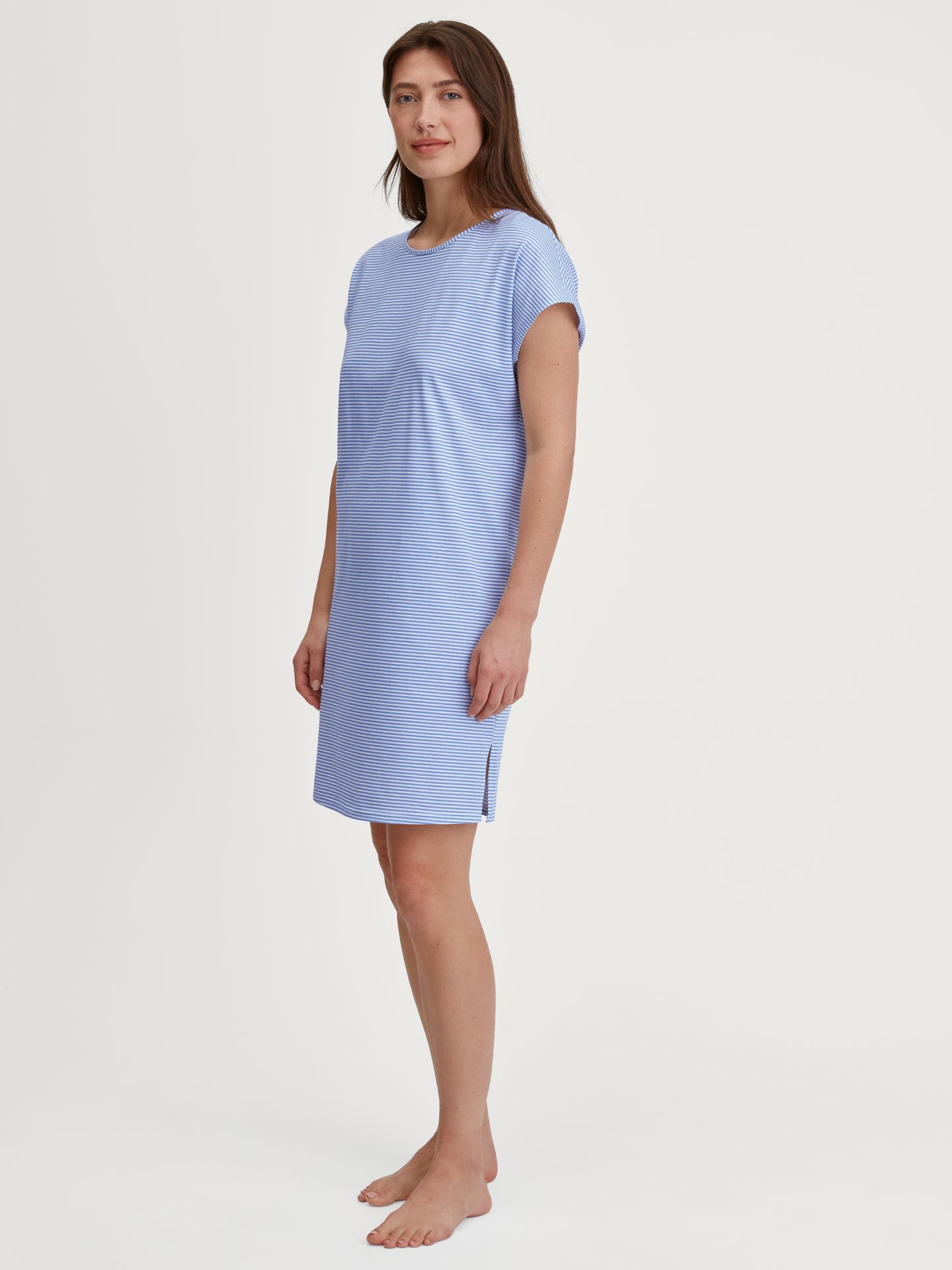 feingeringeltes Sleepshirt aus reinem Baumwoll-Jersey