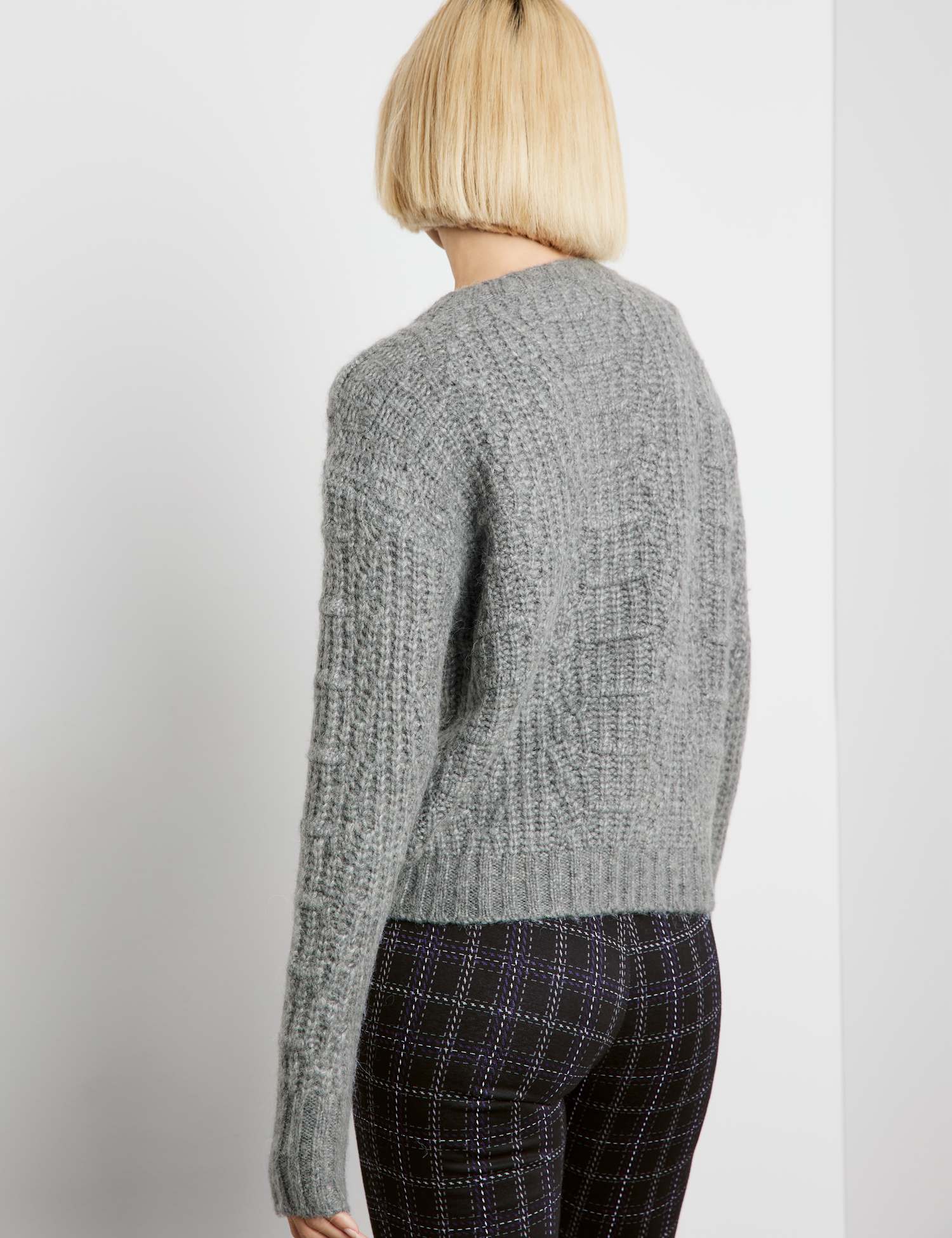grober Strick-Pullover aus Wolle mit Alpaka