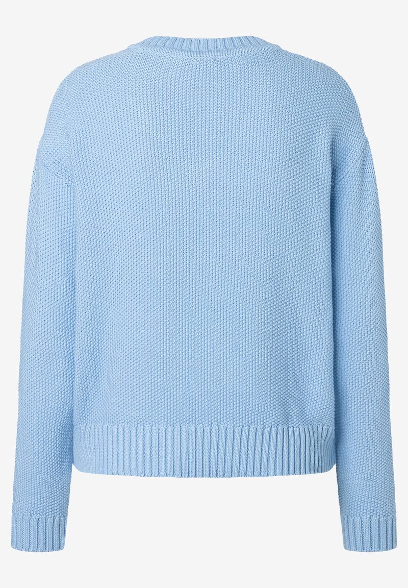 Perlfang-Struktur-Pullover aus Baumwoll-Mix