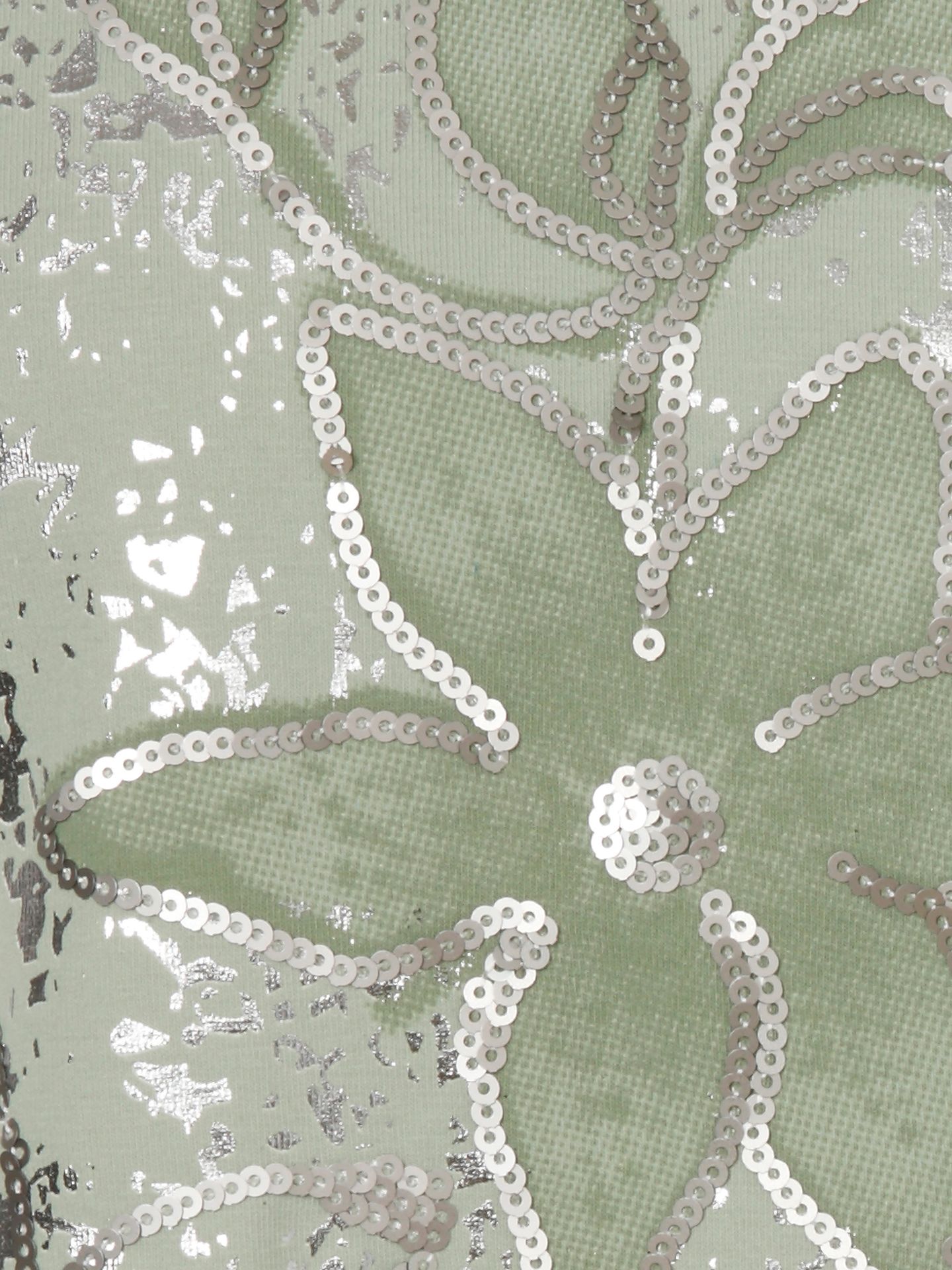 edles T-Shirt Rundhals mit Front-Motiv mit Glanzanteilen aus  Baumwoll-Modal