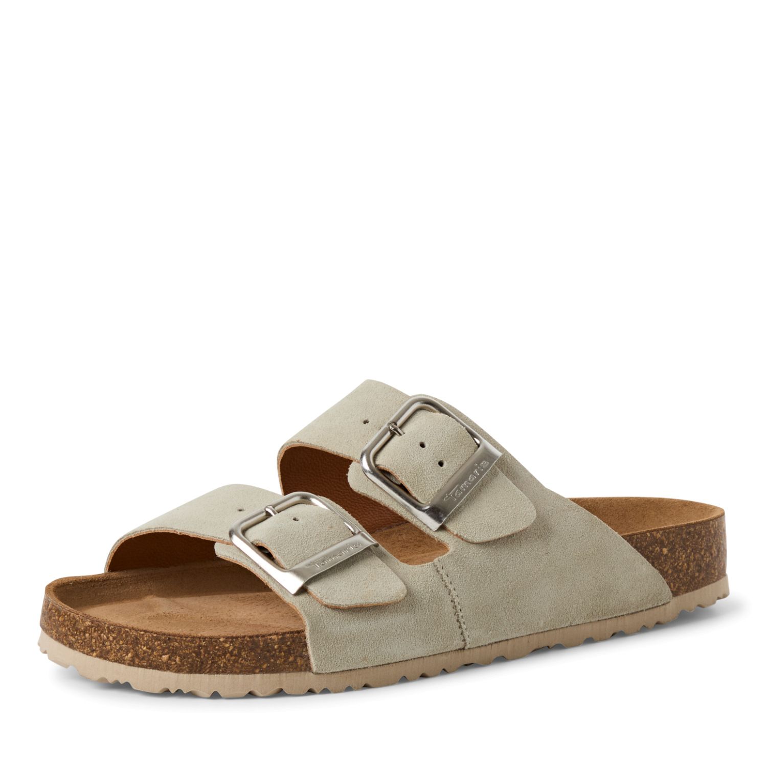 Da.-Pantolette im Birkenstock-Look aus echtem Leder