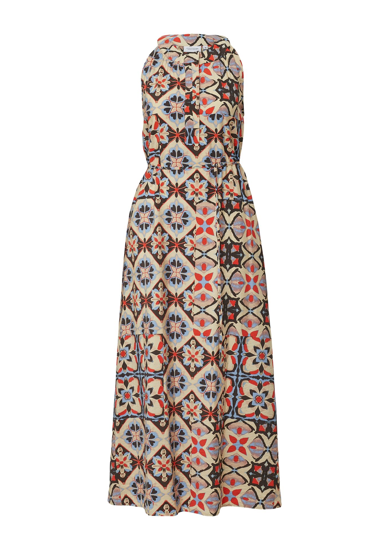 ärmelloses langes Sommer-Kleid mit Ethno-Print