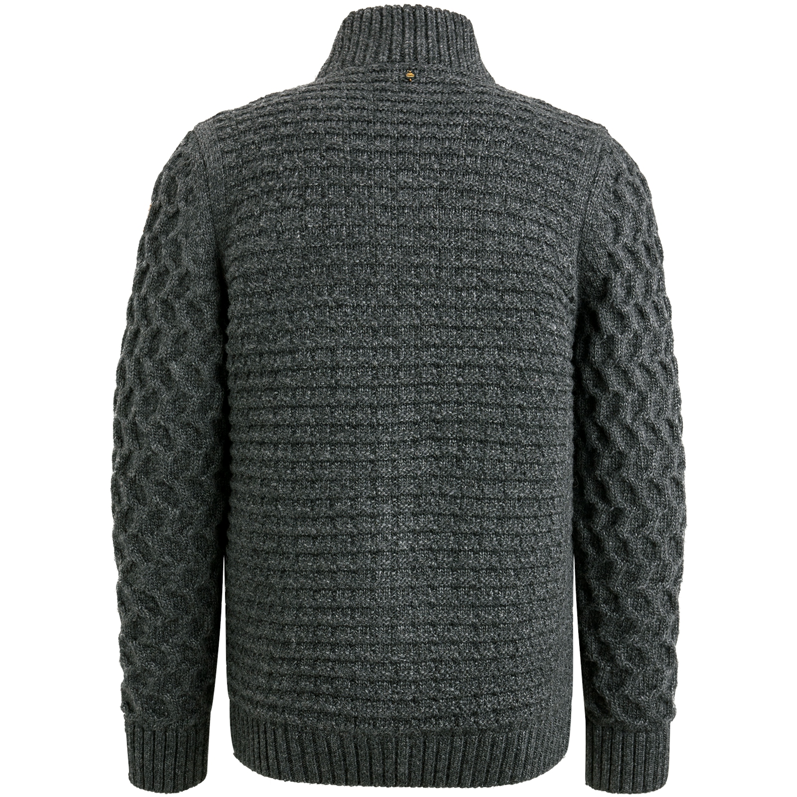 Zip jacket heavy knit mixed yarn
