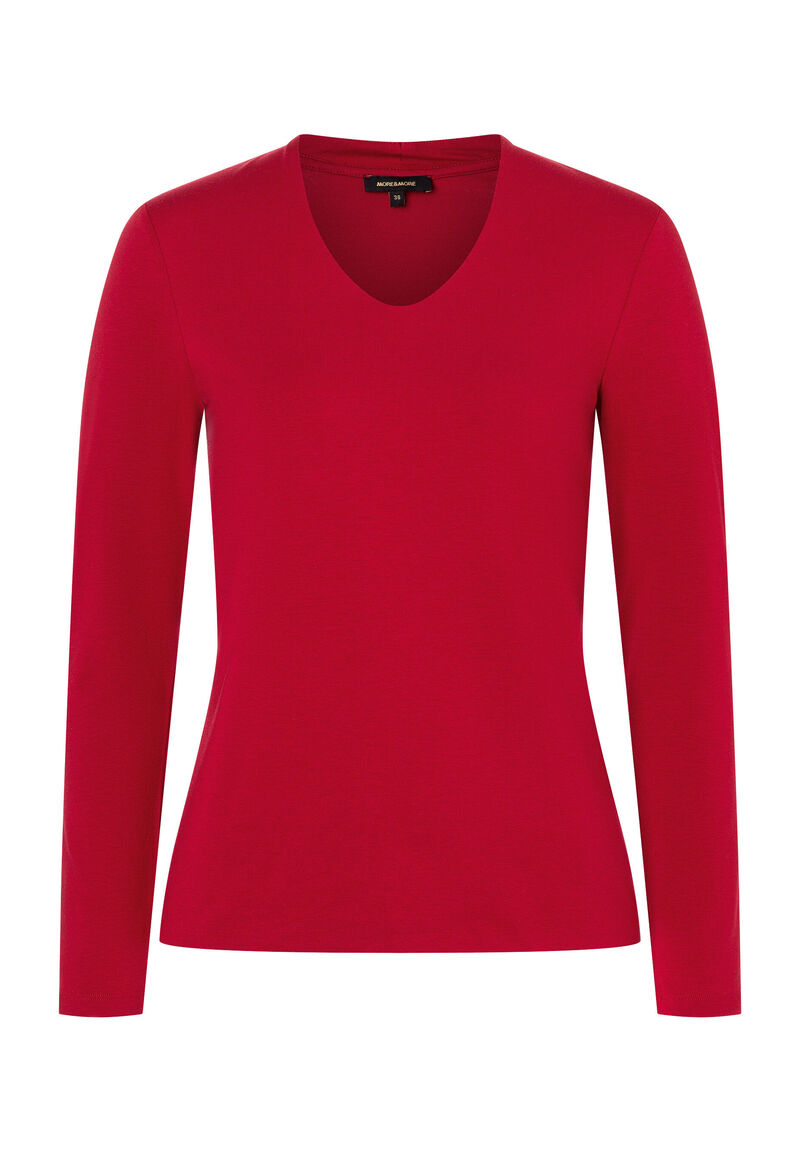 uni Langarmshirt  aus Baumwoll-Modal
