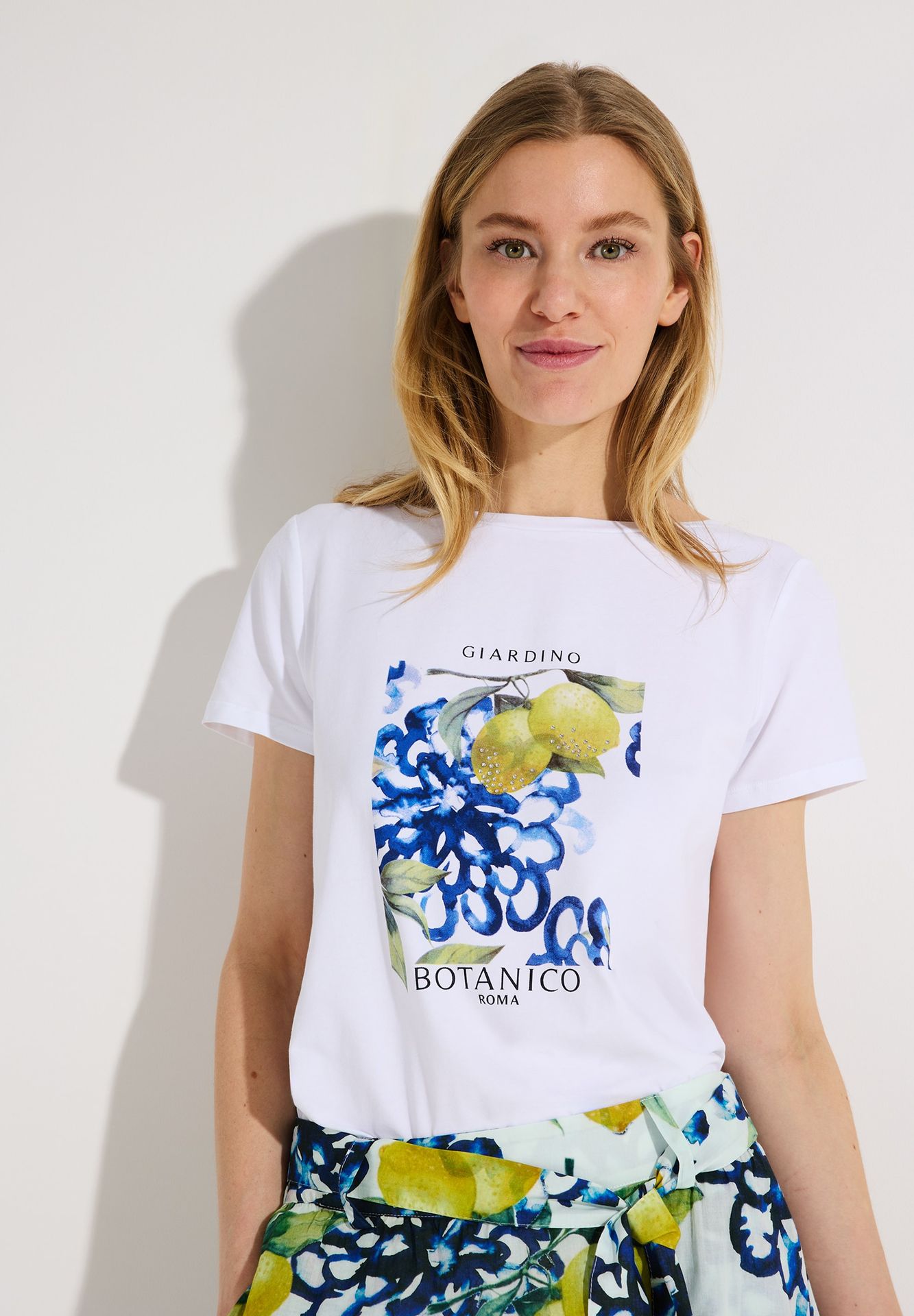 sommerliches T-Shirt mit Frontprint aus Baumwoll-Jersey