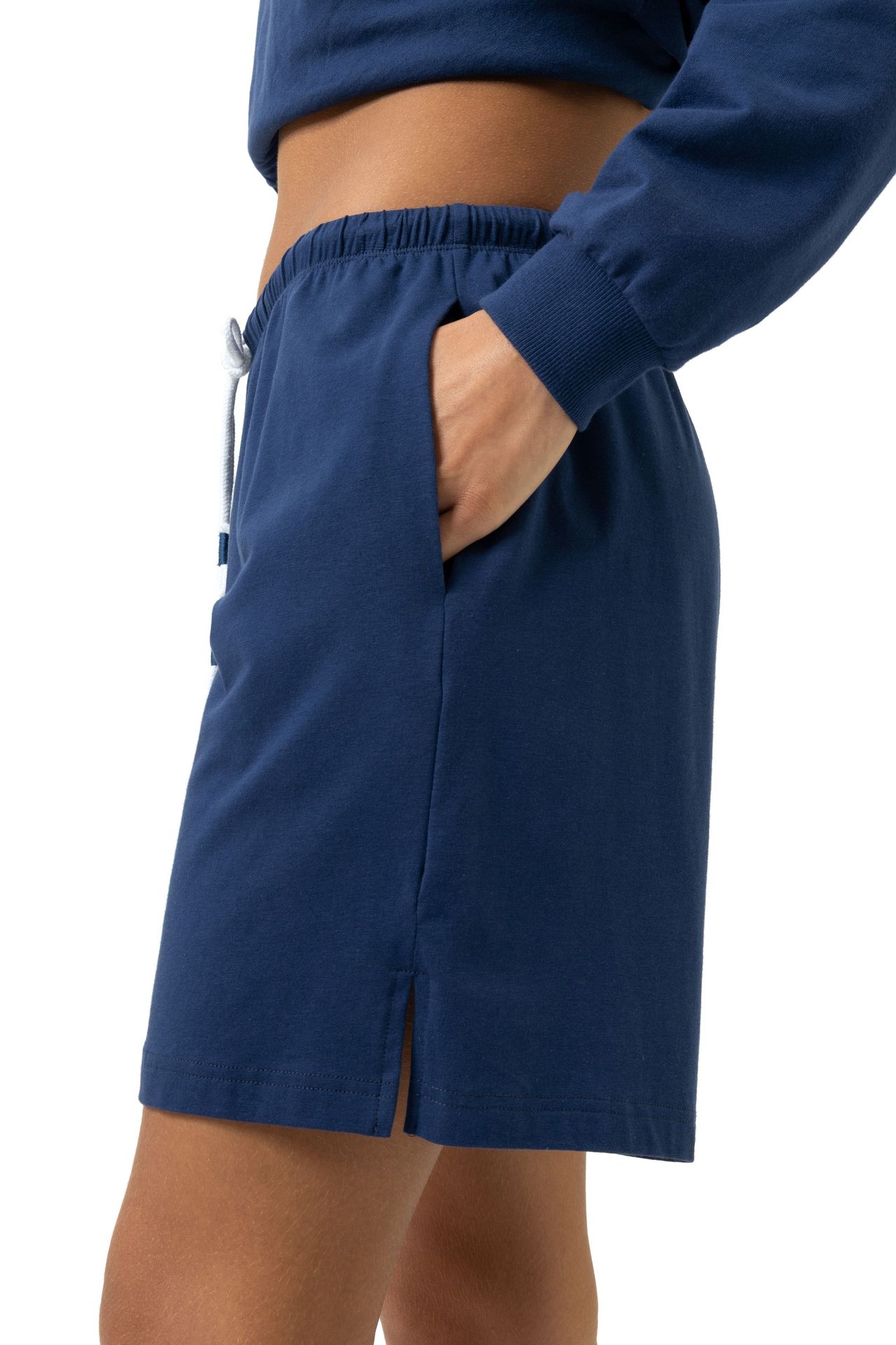 kurze uniDamen-Sleepwear-Hose mit Bindekordel aus Baumwoll-Elasthan