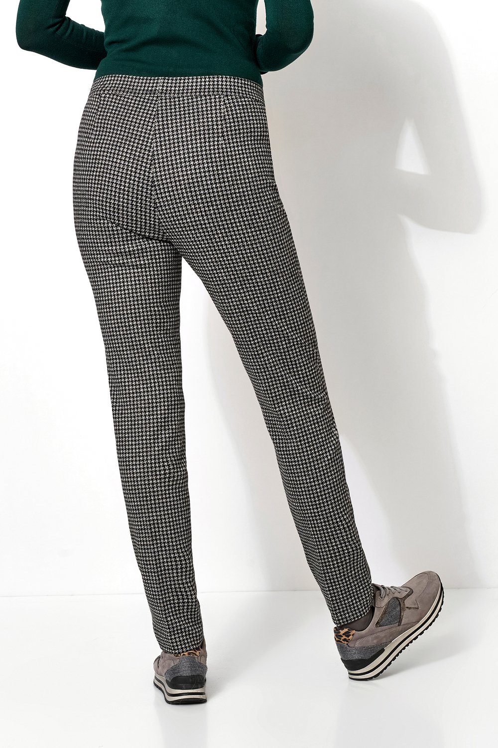 Jersey-Schlupfhose "Alice Trend" im Pepita-Dessin aus Viskose-Mix