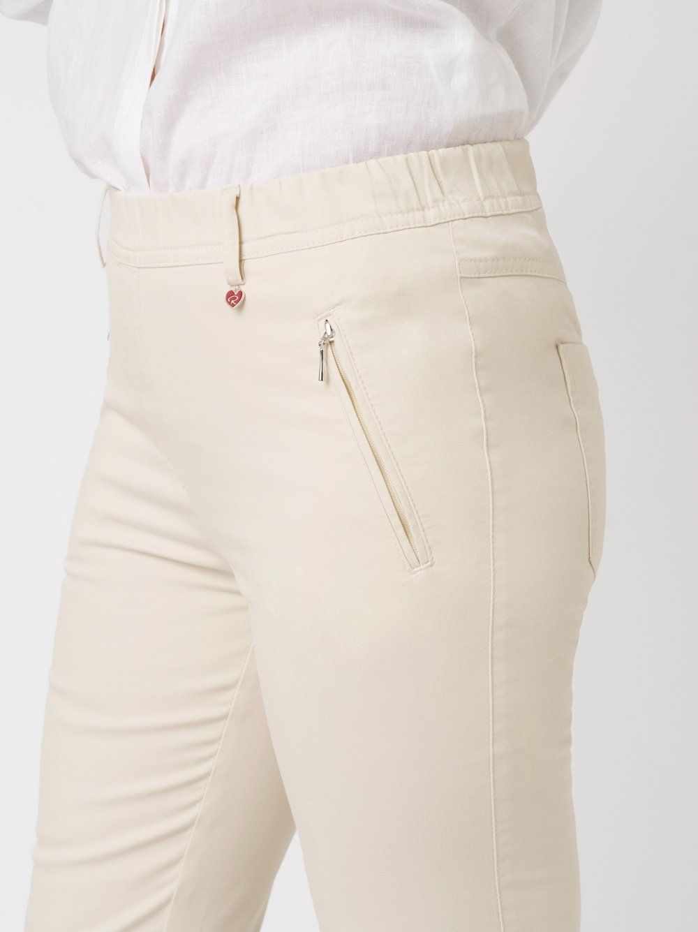 Slim-Fit-Hose "Alice Zip 7/8" mit seitl. RV-Taschen aus Baumwoll-Elasthan