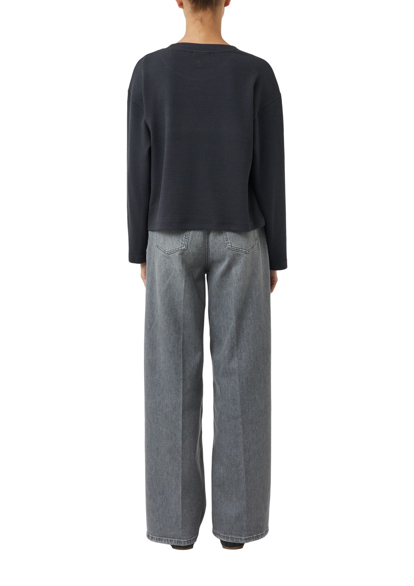 modisch verkürztes Sweatshirt aus strukturiertem Jersey