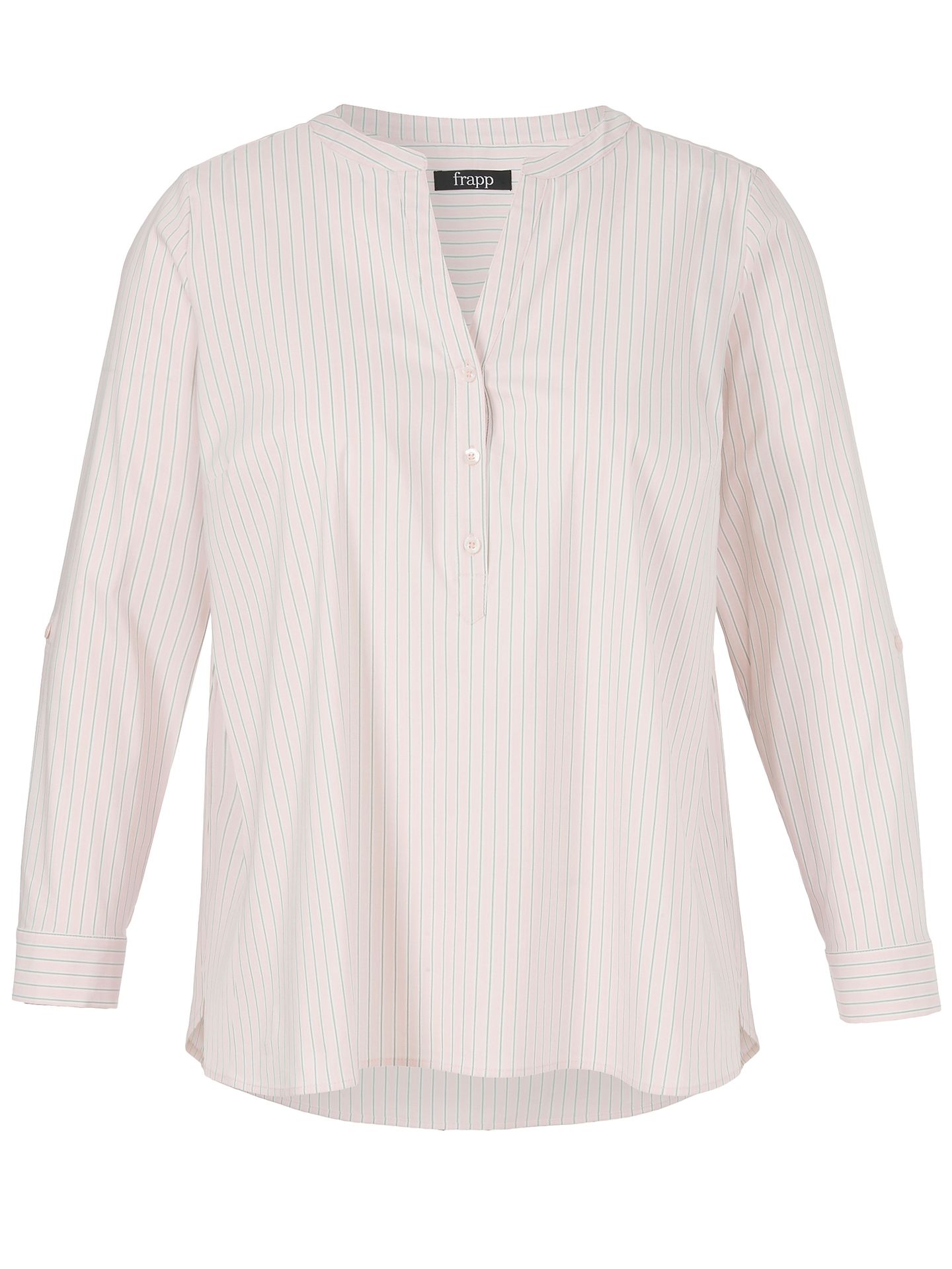feine Streifen-Tunika-Bluse aus Baumwoll-Mix mit Elasthan