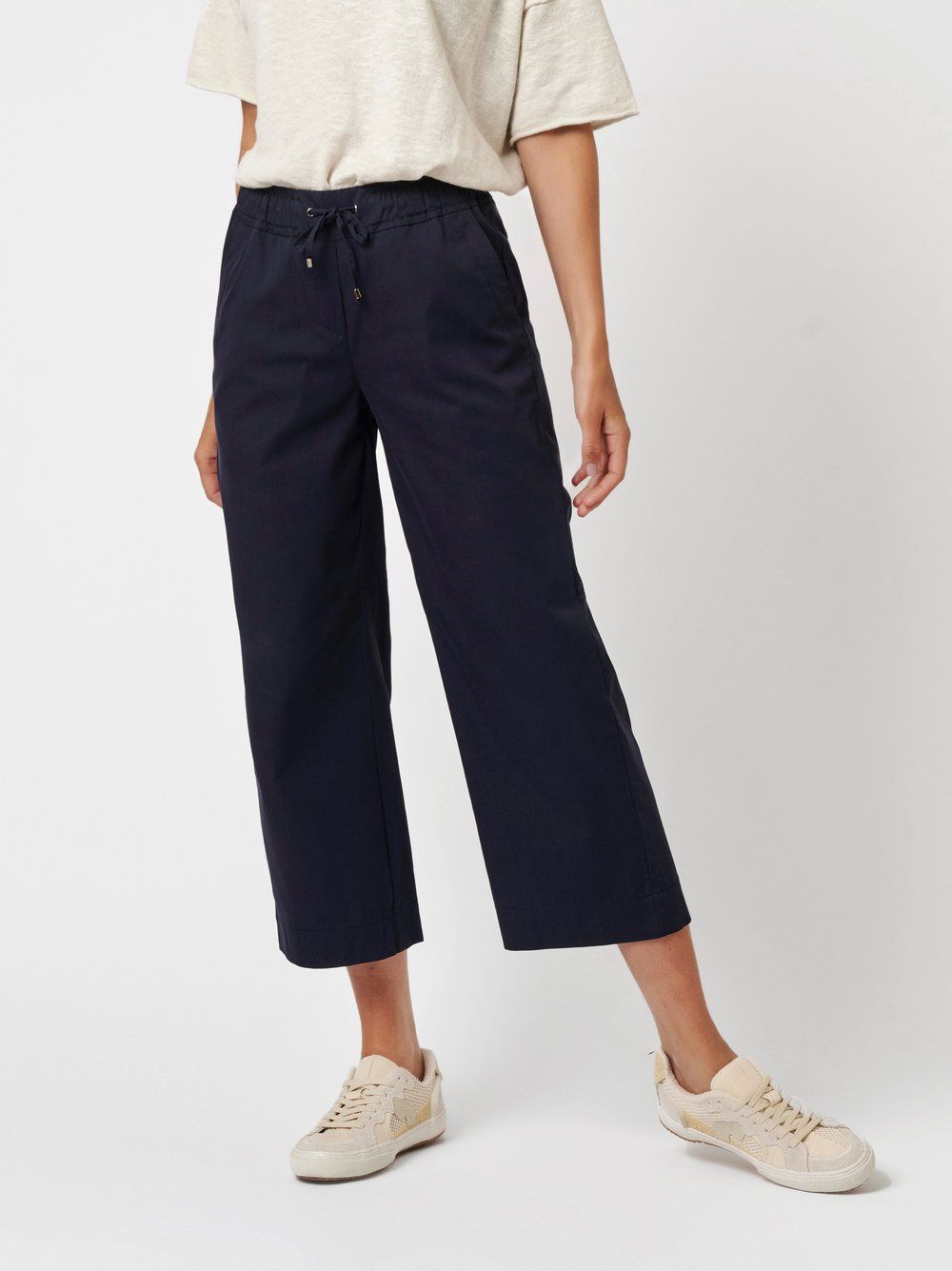 bequeme Schlupfhose "Pia Wide Leg 3/4" aus Papertouch-Cotton