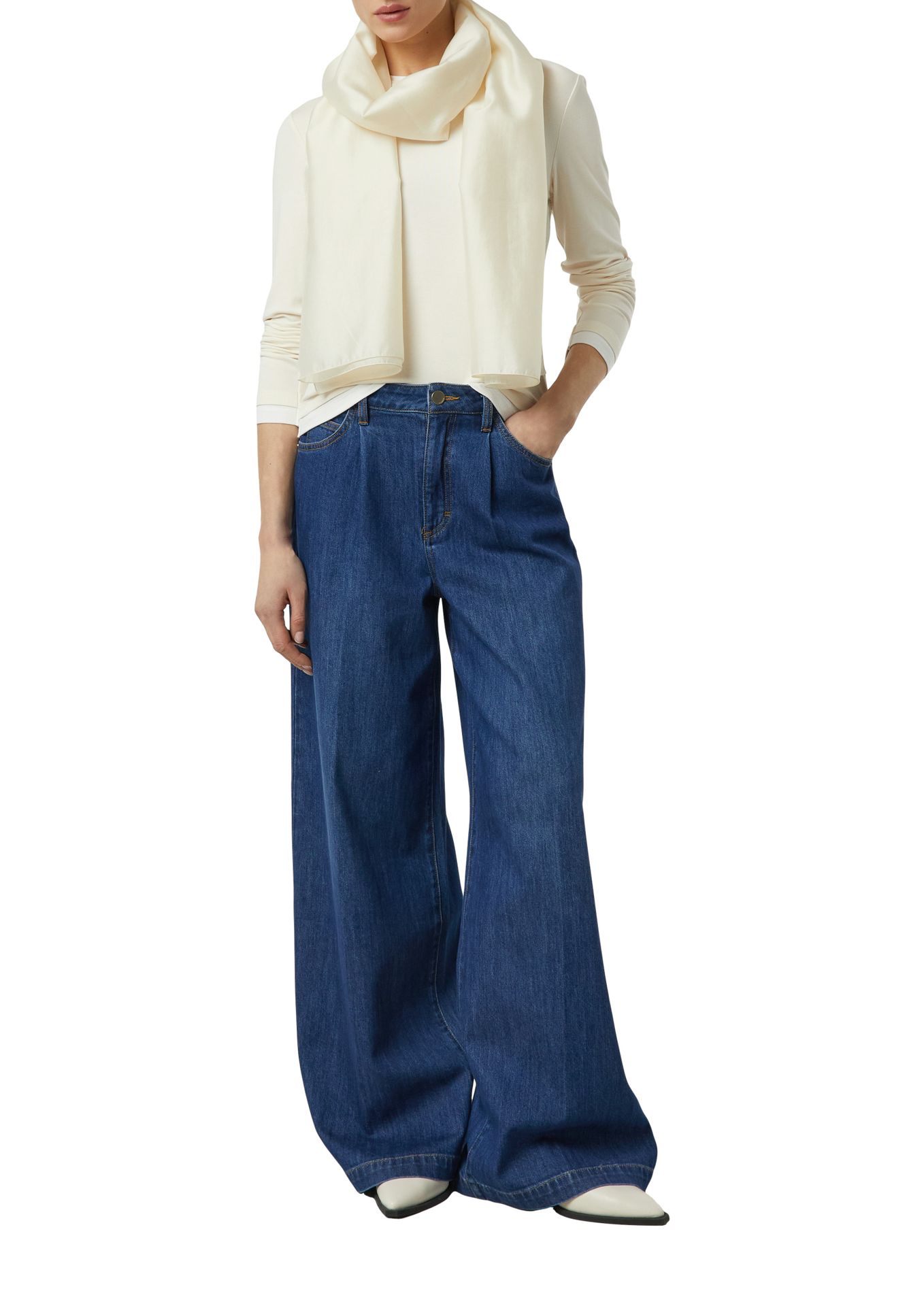 uni semi-transparenter Schal aus Lyocell-Mix