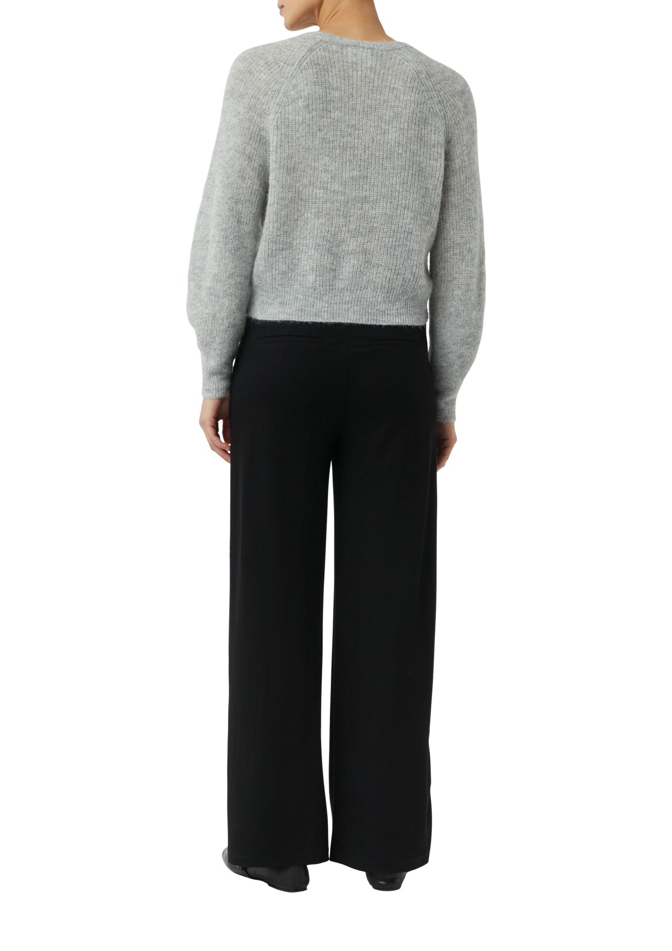 kurzer kuschelig-warmer Strickcardigan mit Woll-Alpaka-Mix