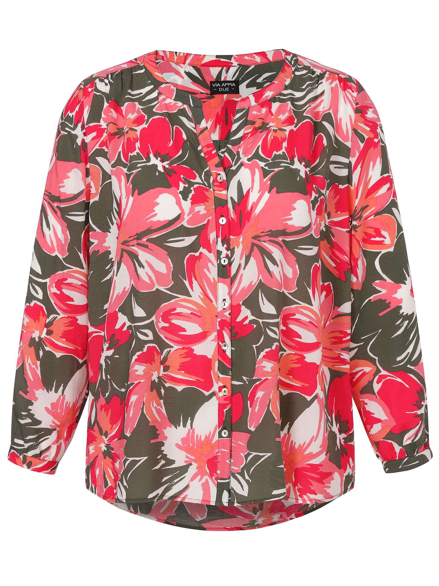 modisch-weite Bluse im floralen Allover-Print aus Viskose