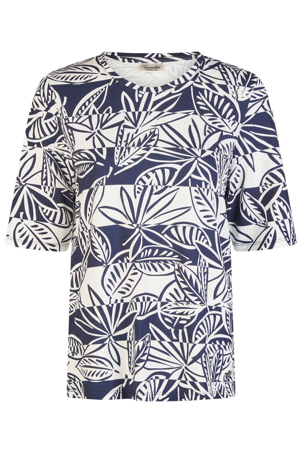 T-Shirt mit Allover-Druck aus Viskose-Elasthan