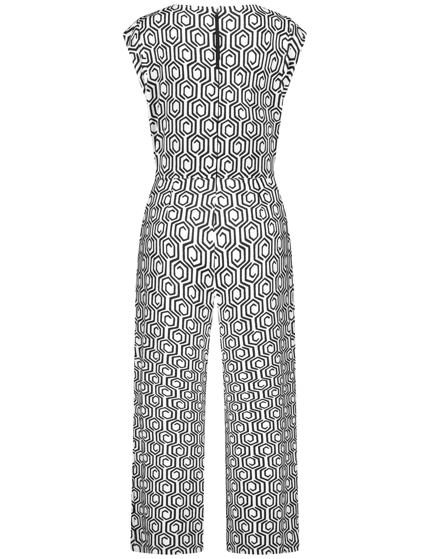 Fließender Jumpsuit mit Allover-Dessin