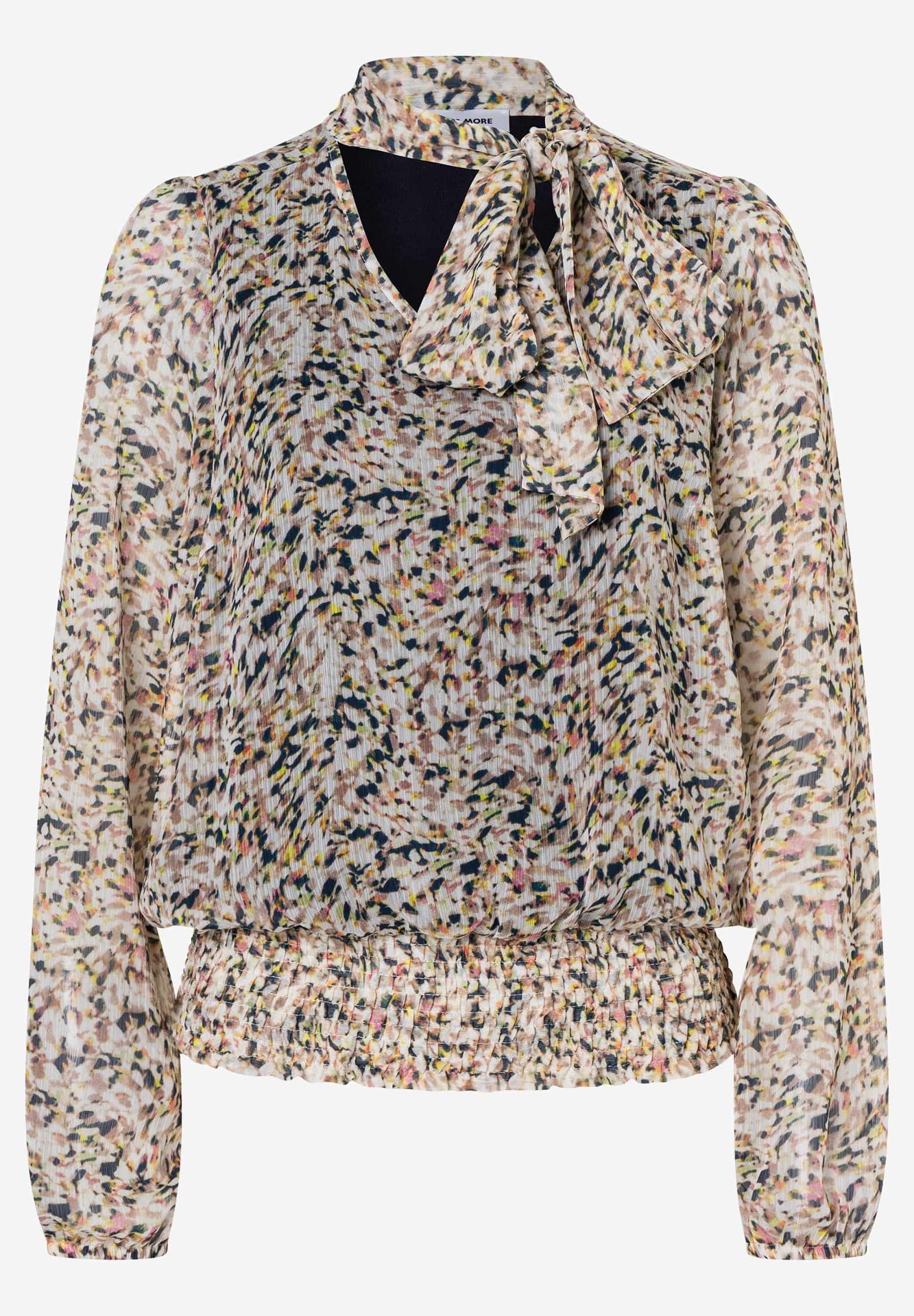 Chiffonbluse mit Schluppe un minimal-Allover-Print