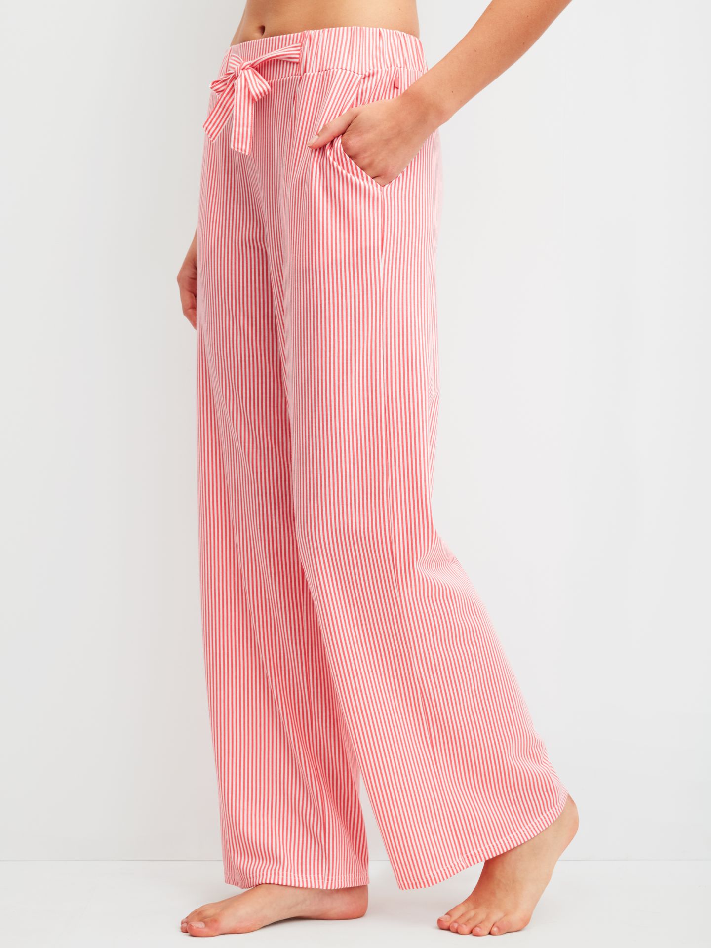 lange Damen-Sleepwear-Hose mit Streifenmuster aus  Baumwoll-Modal