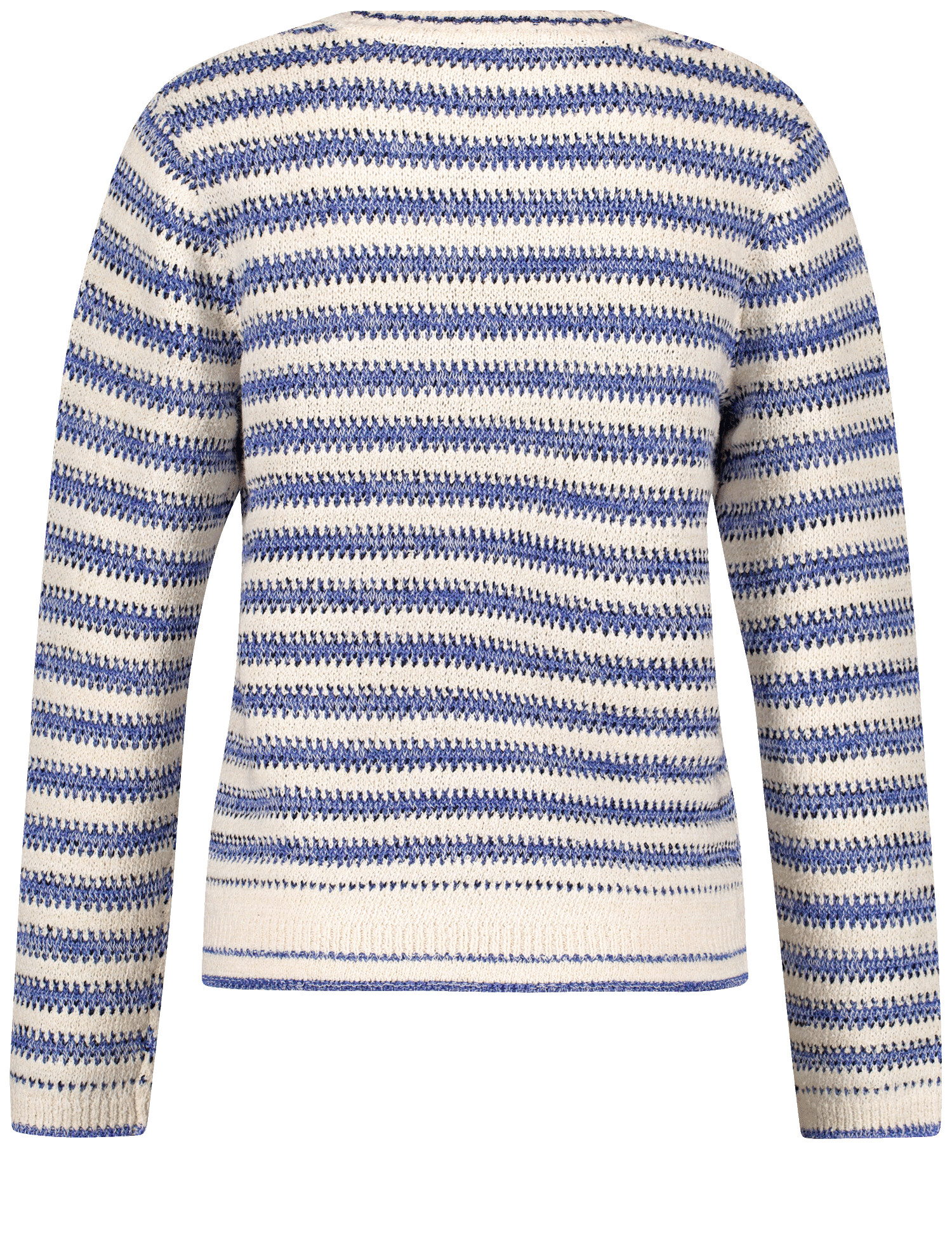 geringelter Sommer-Pullover in Strukturstrick