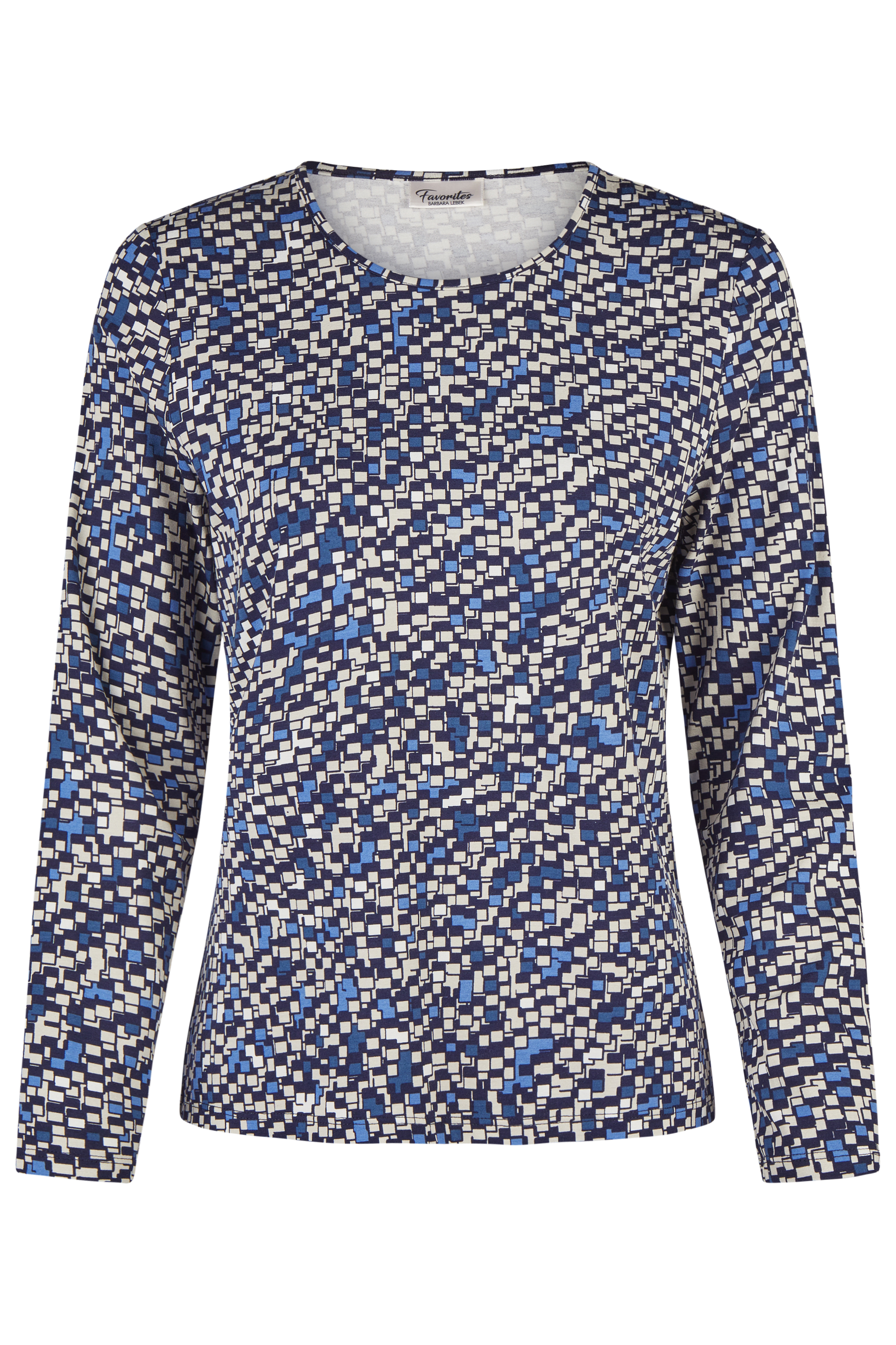 gemustertes Langarm-Shirt aus Viskose