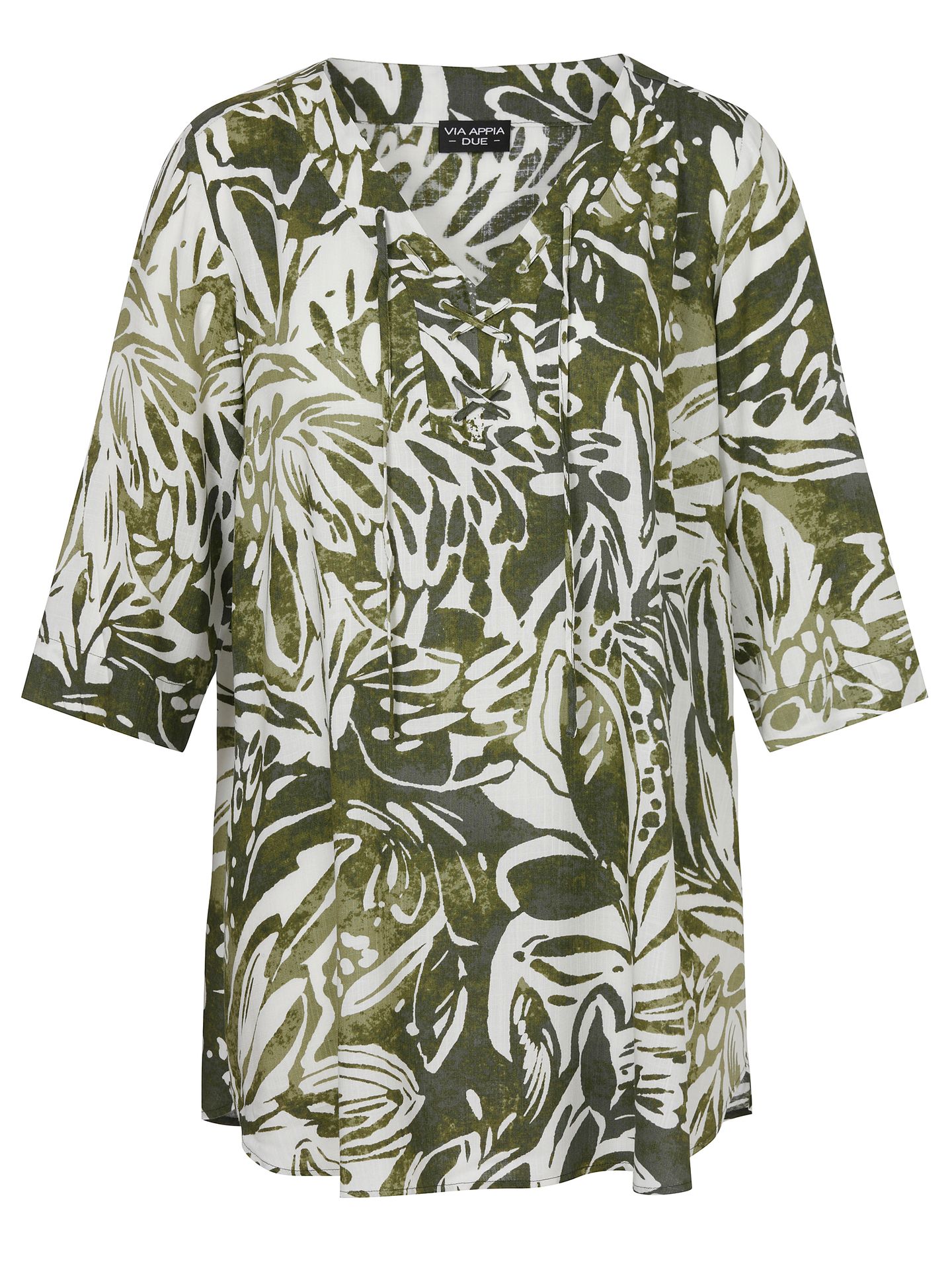 leichte Tunika-Bluse mit sommerlichem Allover-Druck