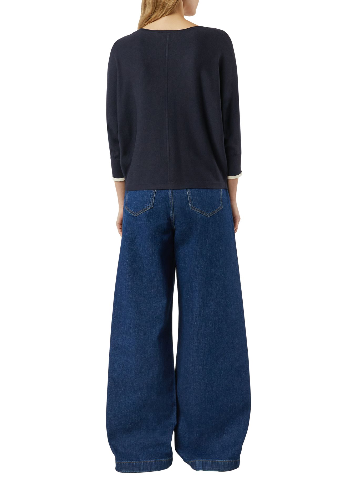 uni oversized Feinstrick-Pullover aus Viskose-Mix