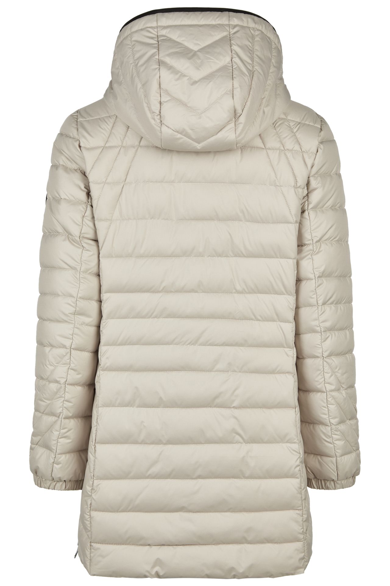 lange warme Stepp-Jacke mit Kapuze