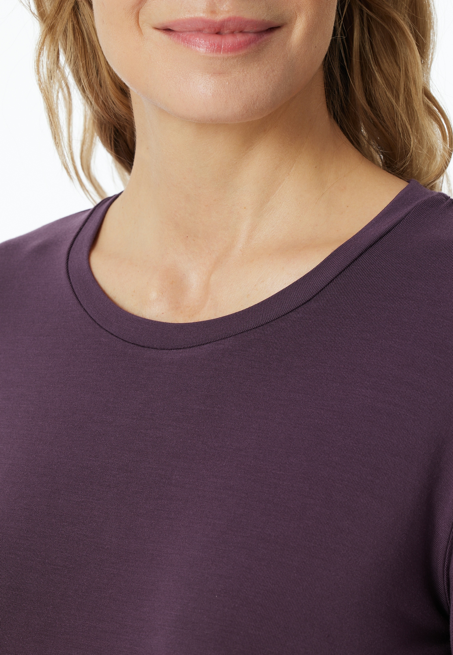 unifarbenes Damen-Loungeshirt aus Modal-Single-Jersey