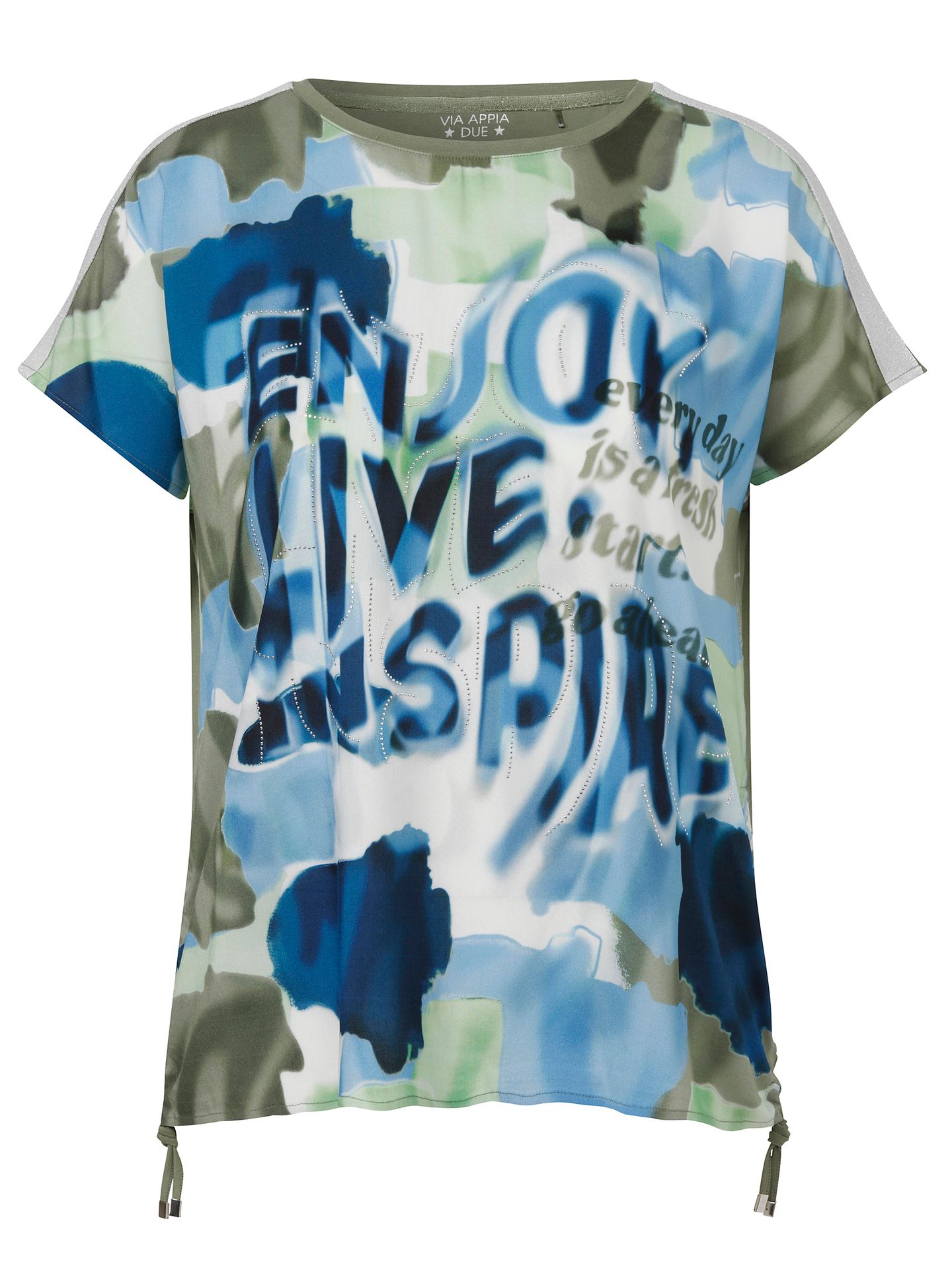 lässiges Blusen-Shirt  mit Allover-Print im Vorderteil aus  Viskose