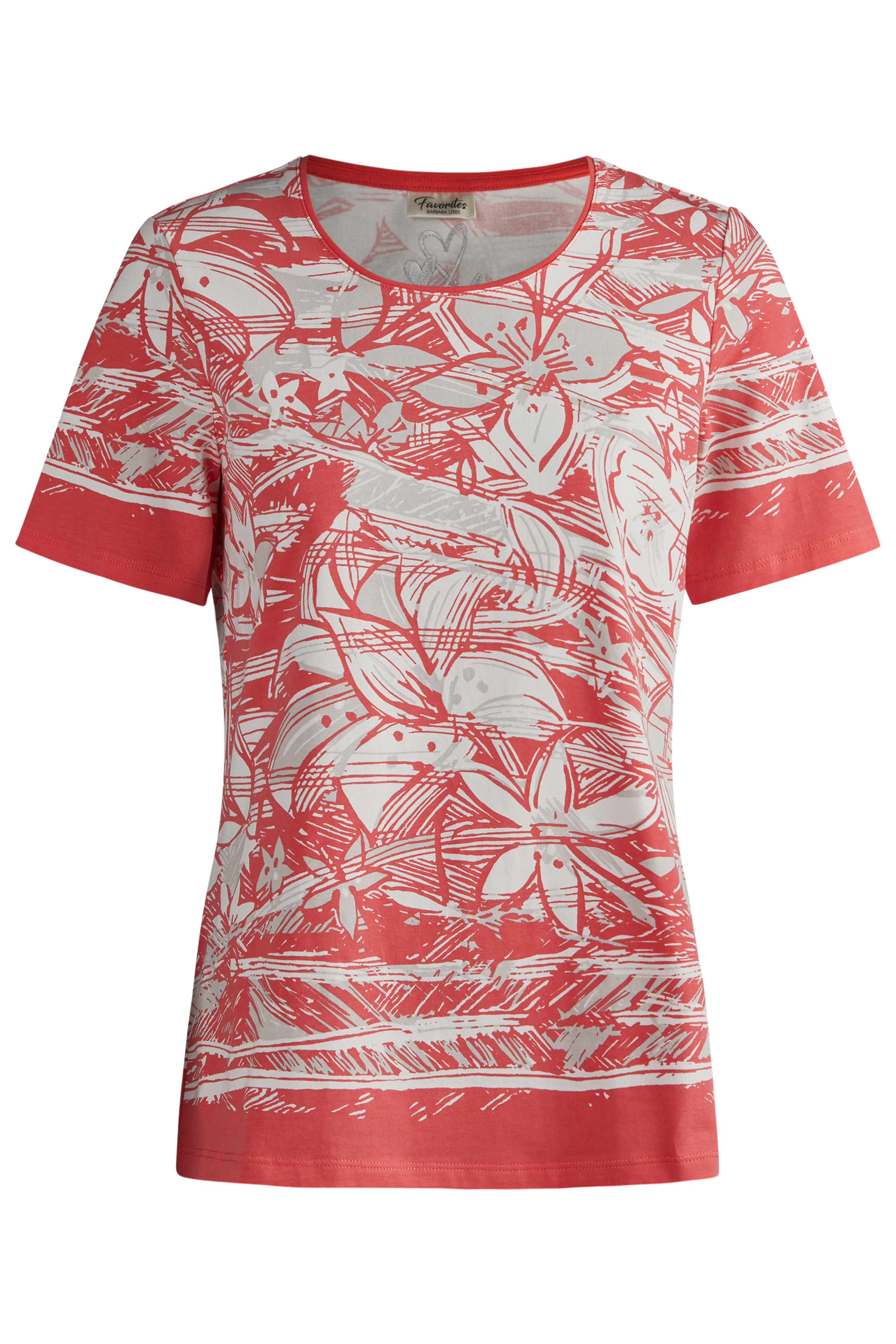 gemustertes T-Shirt aus Baumwoll-Stretch